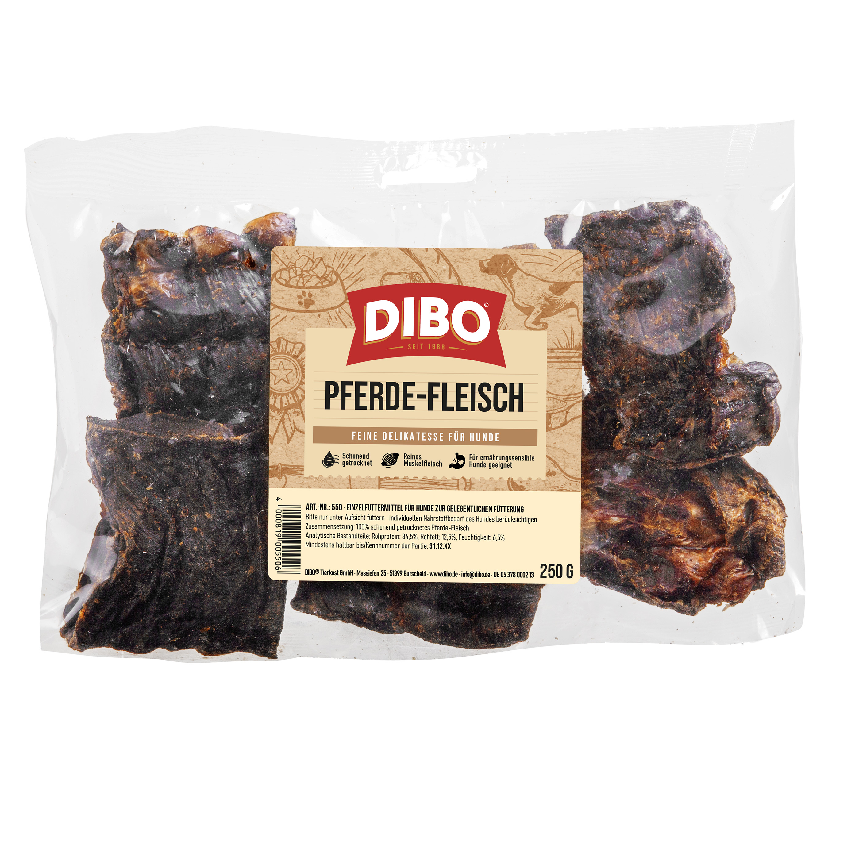DIBO Pferde-Fleisch, 250g-Beutel