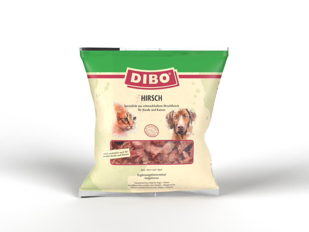 DIBO Hirsch - B.A.R.F.-Frostfutter für Hunde und Katzen - 6 x 1000g