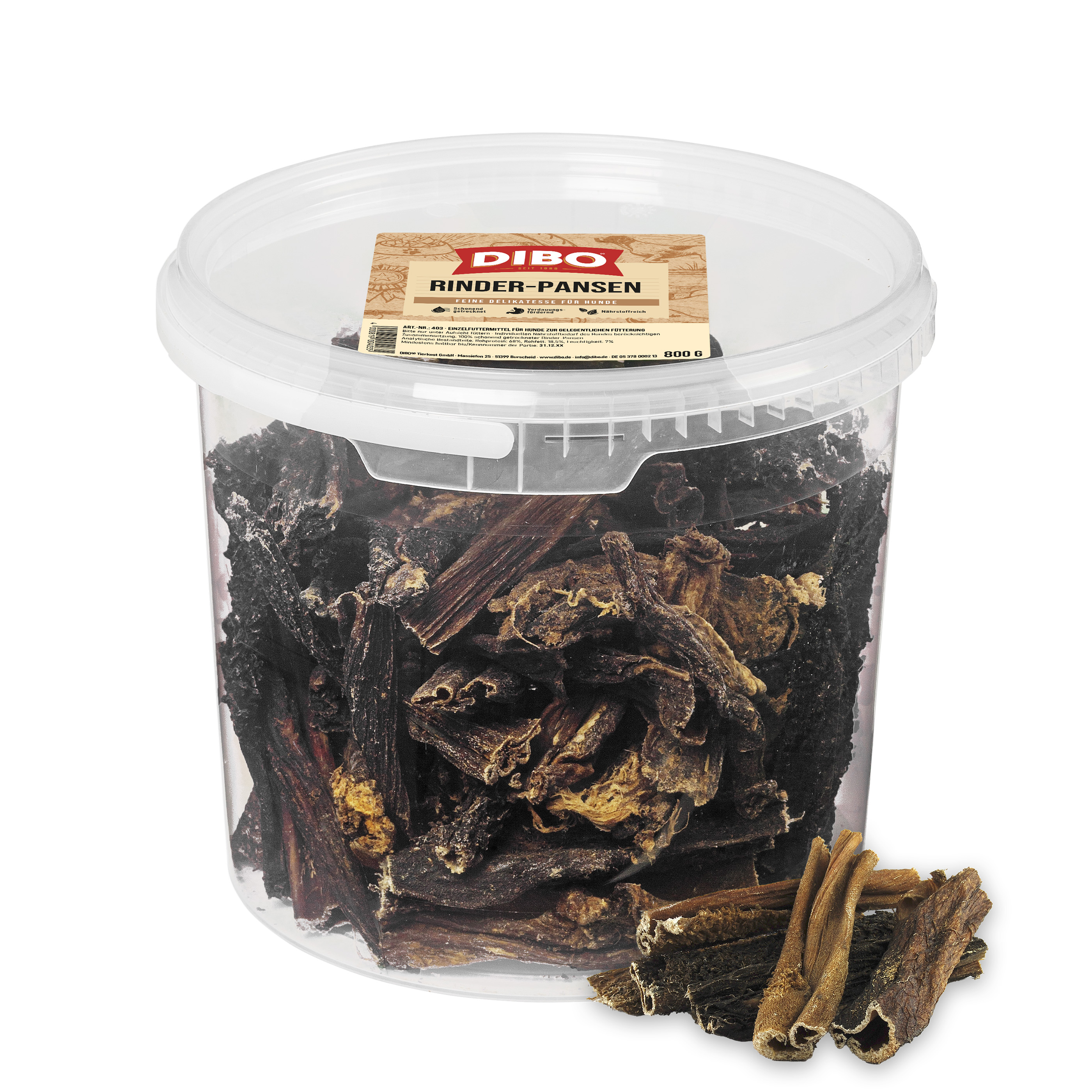 DIBO Rinder-Pansen, 800g-Klarsichteimer