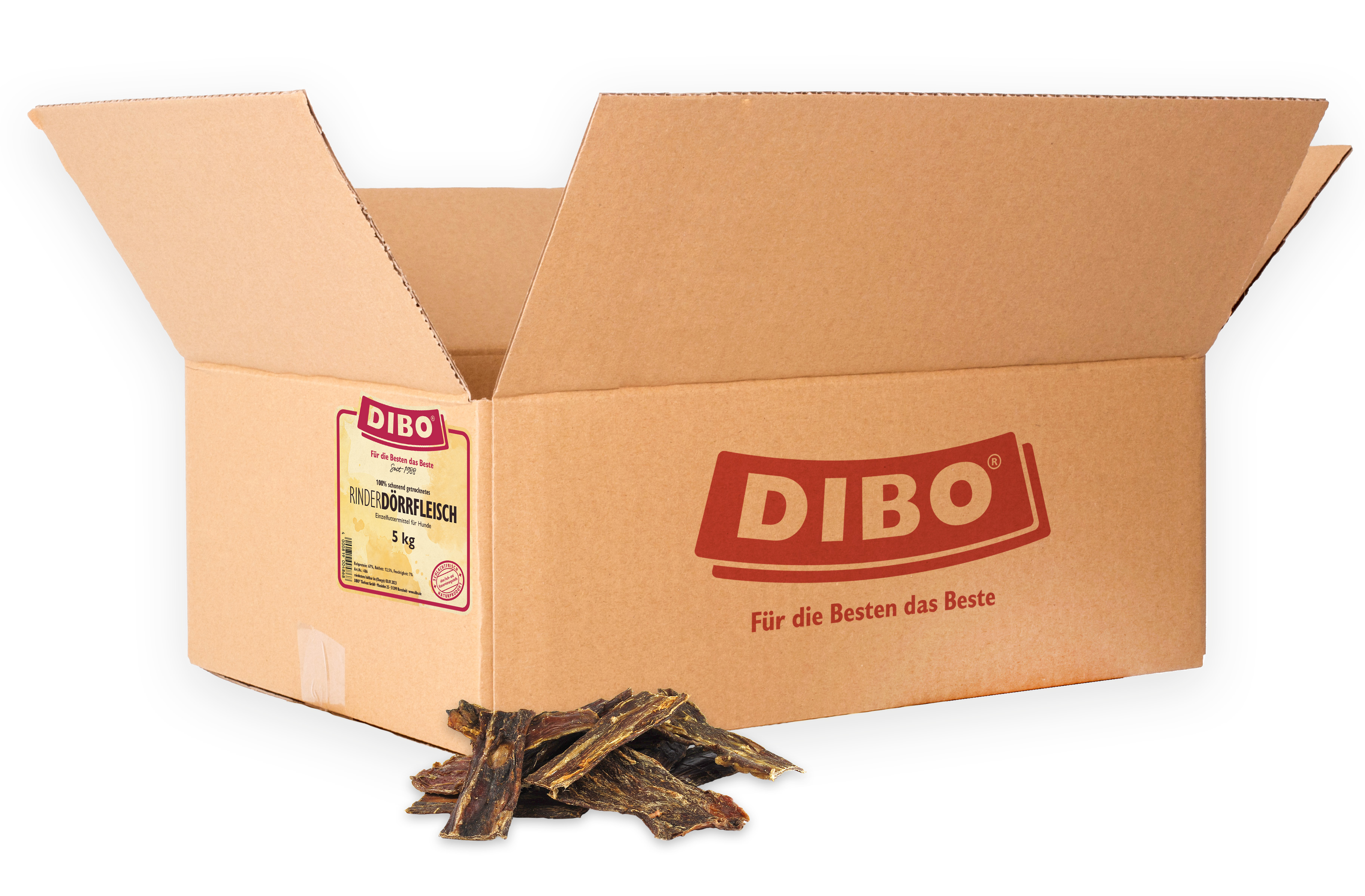 DIBO Rinder-Dörrfleisch, 5kg-Vorratskarton
