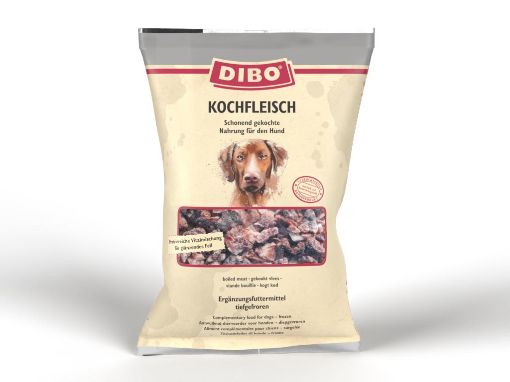 DIBO Kochfleisch - B.A.R.F.-Frostfutter für Hunde - 3 x 2000g