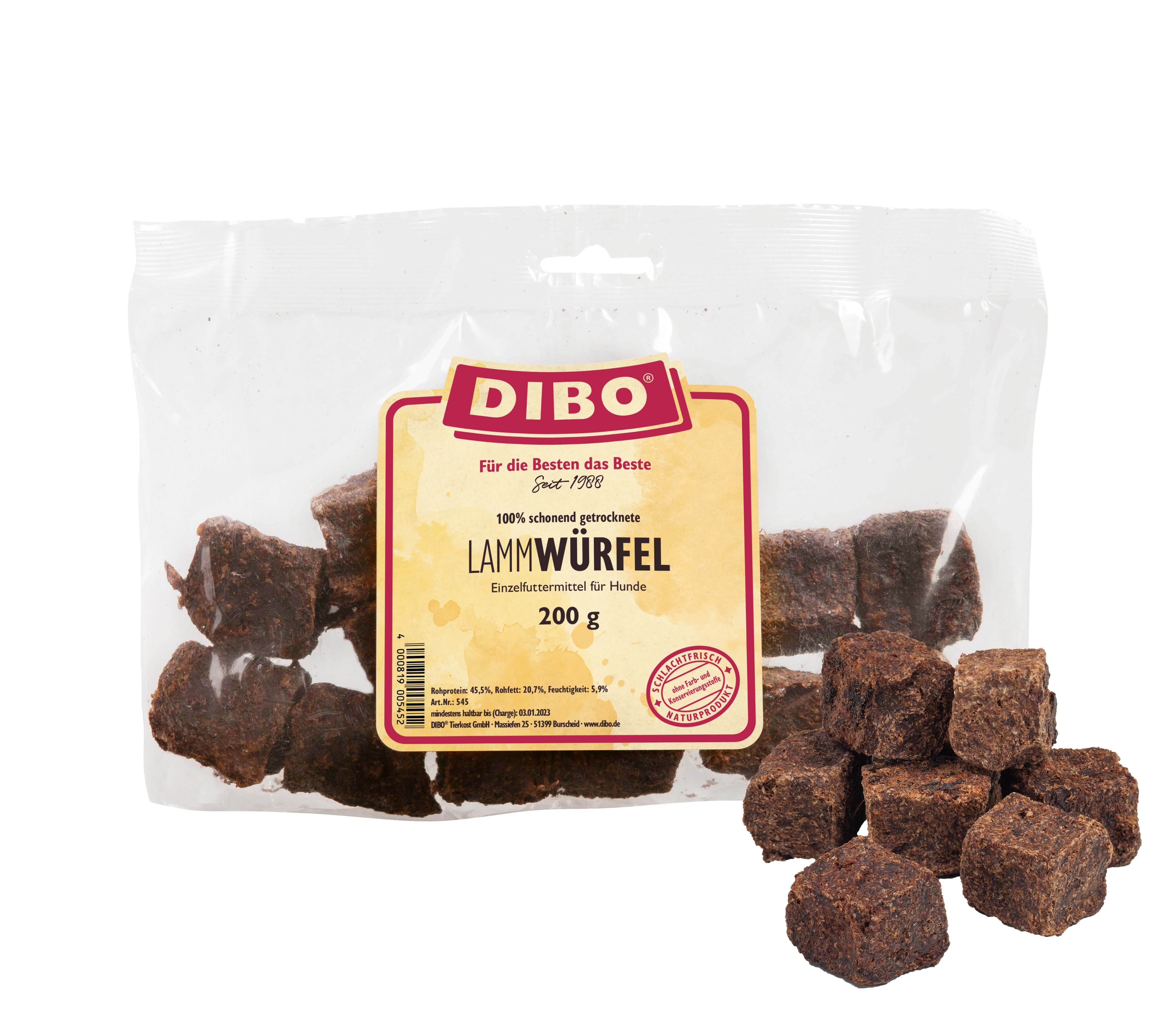 Dibo Lamm-Würfel 200g Beutel