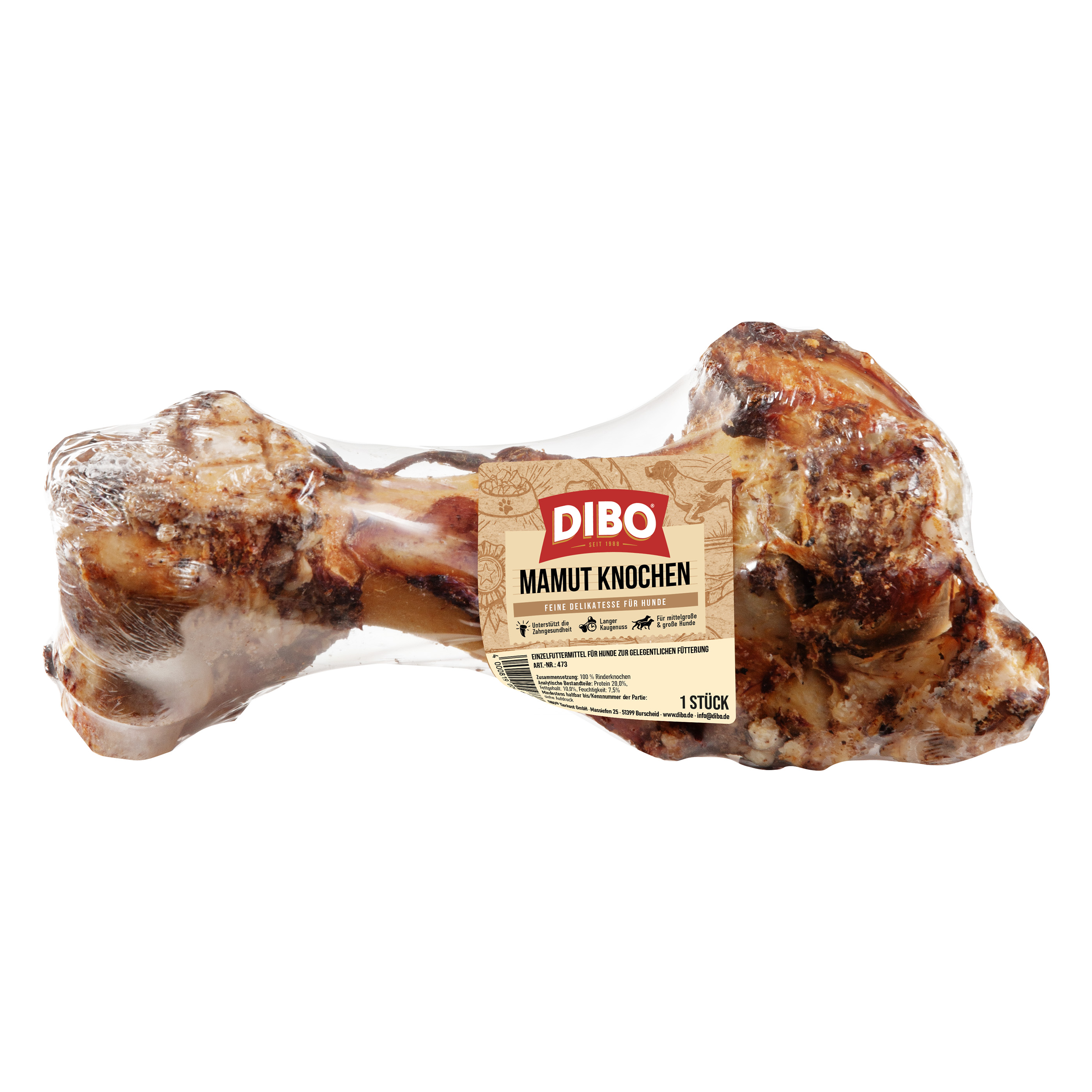 Kauknochen, groß, gebraten, braun-beige, leichte Marmorierung, natürliche Oberfläche.