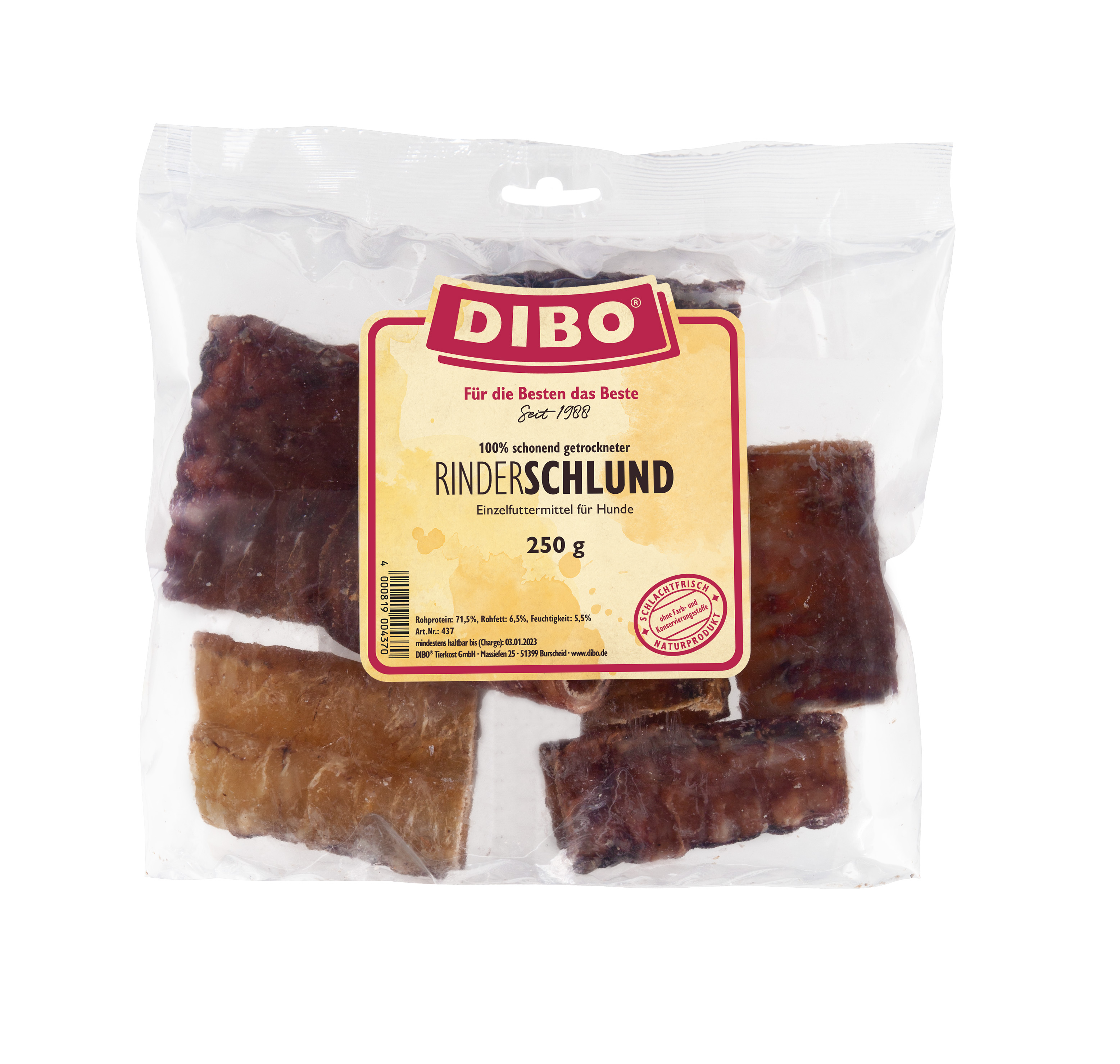DIBO Rinderschlund (Strosse) geschnitten, 250g Beutel