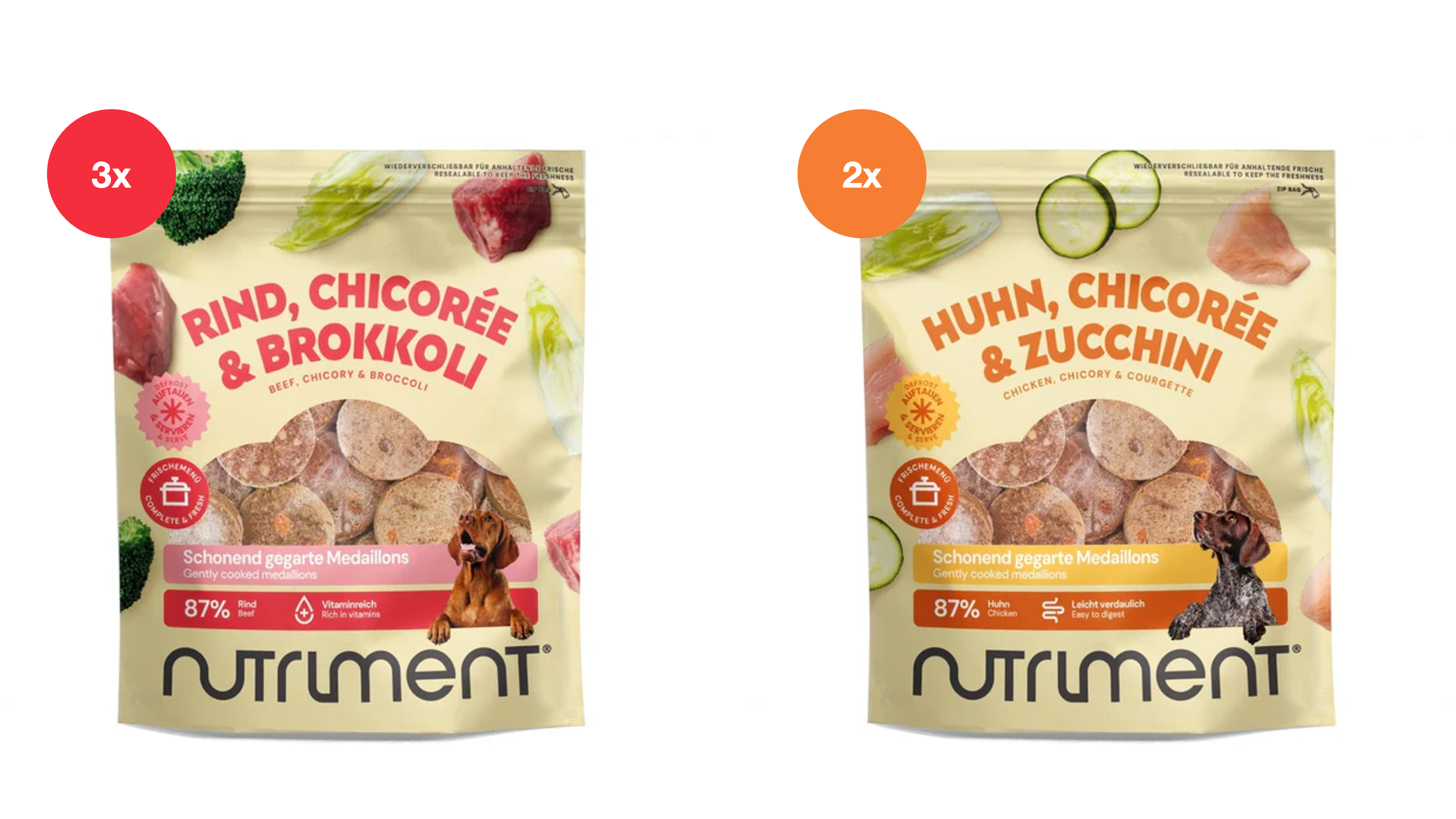 Schonend gegartes Medaillons Probierpaket Rind & Huhn