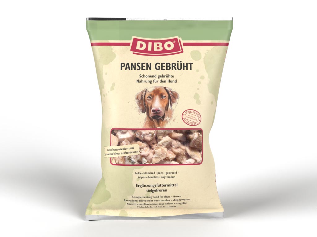 DIBO Pansen gebrüht - B.A.R.F.-Frostfutter für Hunde - 10 x 2000g