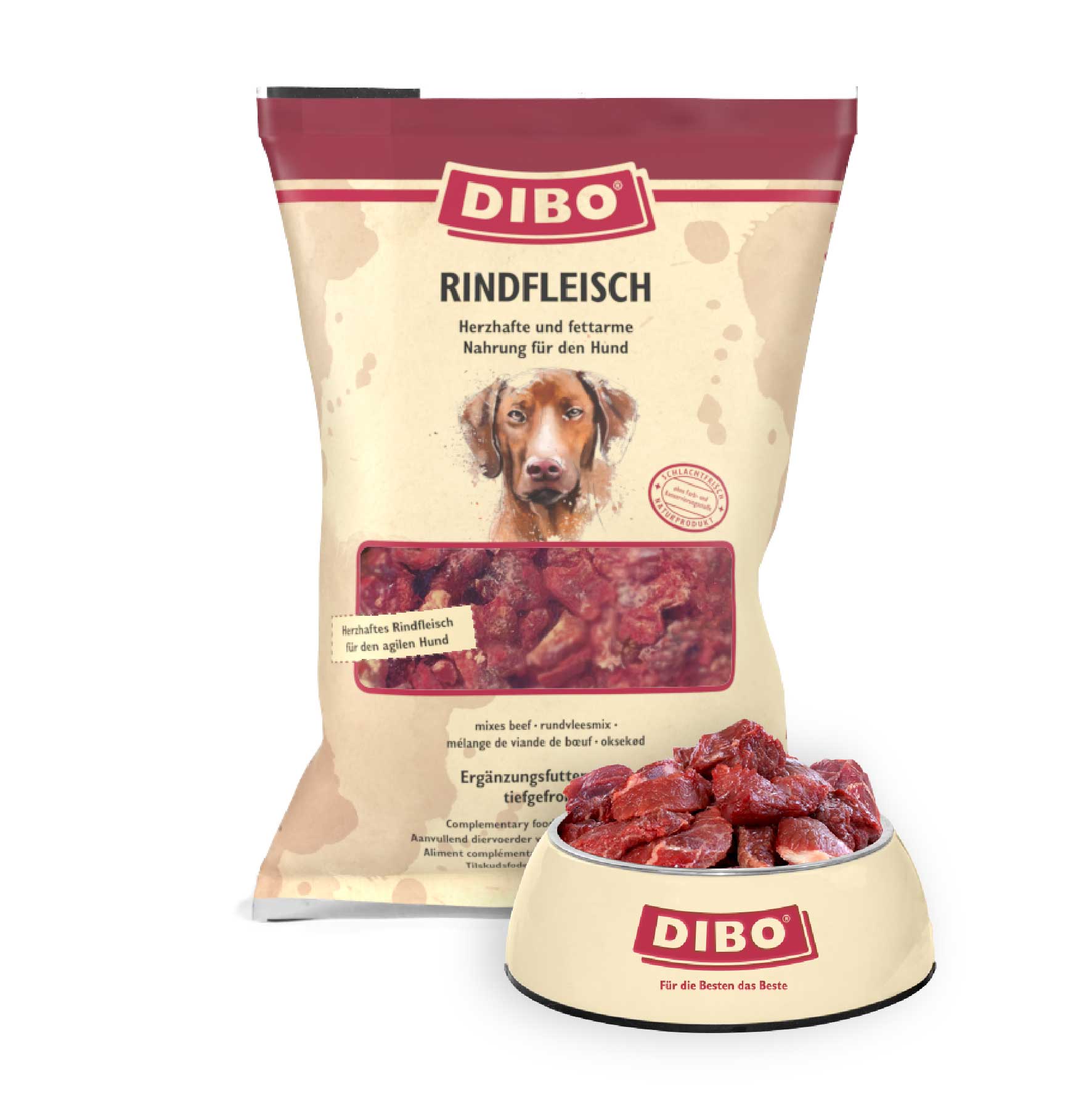 DIBO Rindfleisch - Frostfutter für Hunde 3 x 2000g
