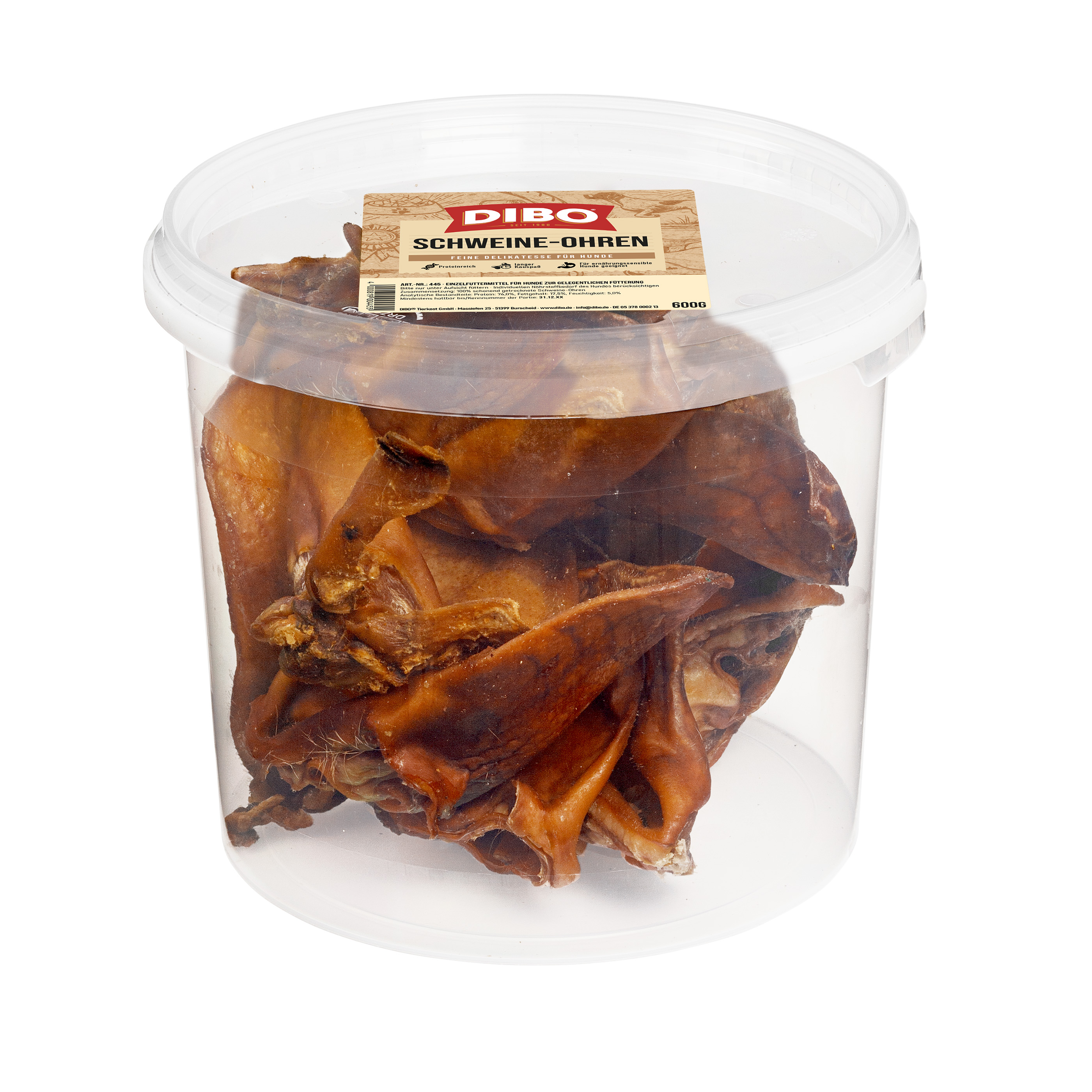 DIBO Schweine-Ohren, 600g-Eimer