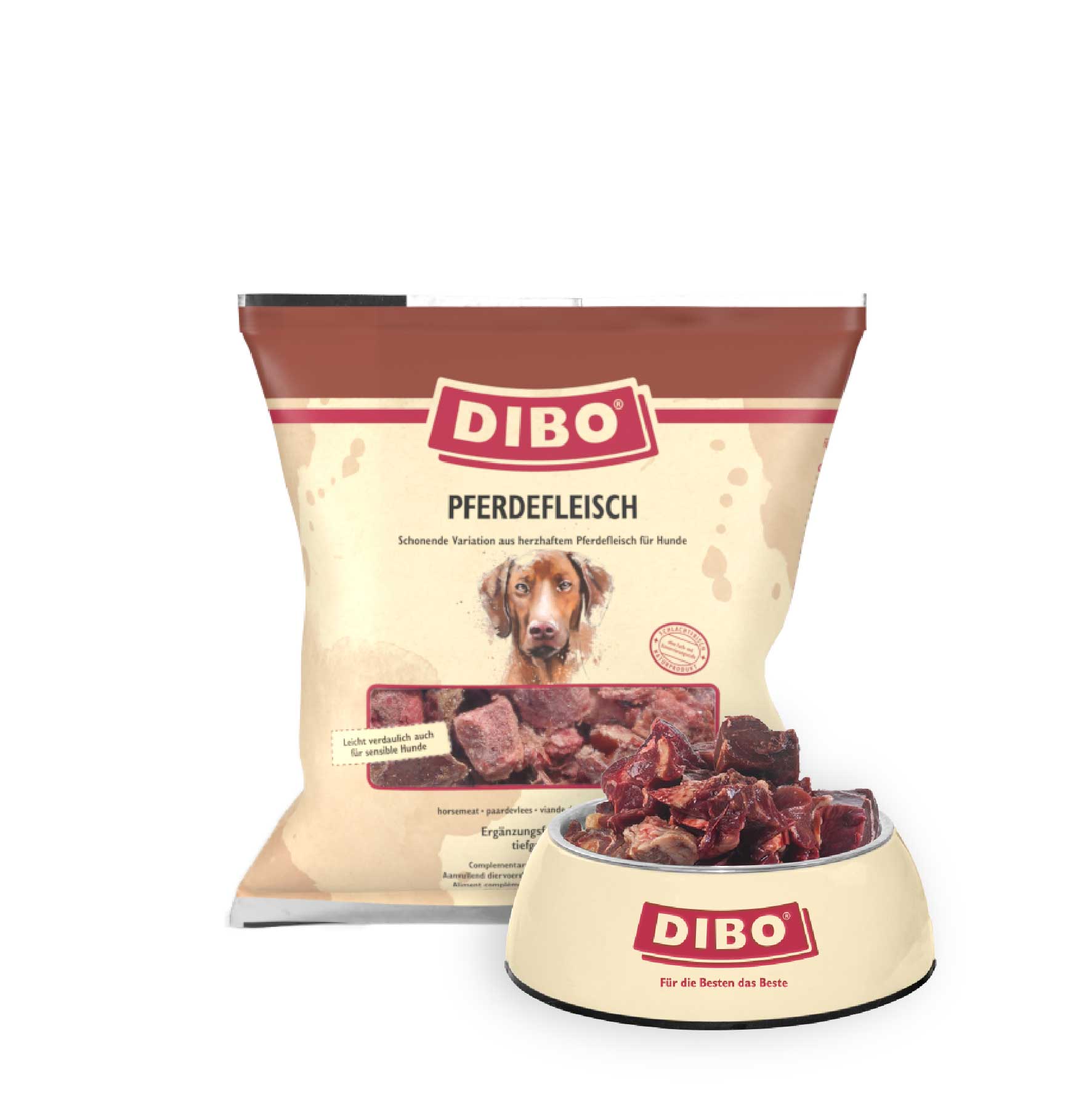 DIBO Pferdefleisch - B.A.R.F.-Frostfutter für Hunde - 6 x 1000g