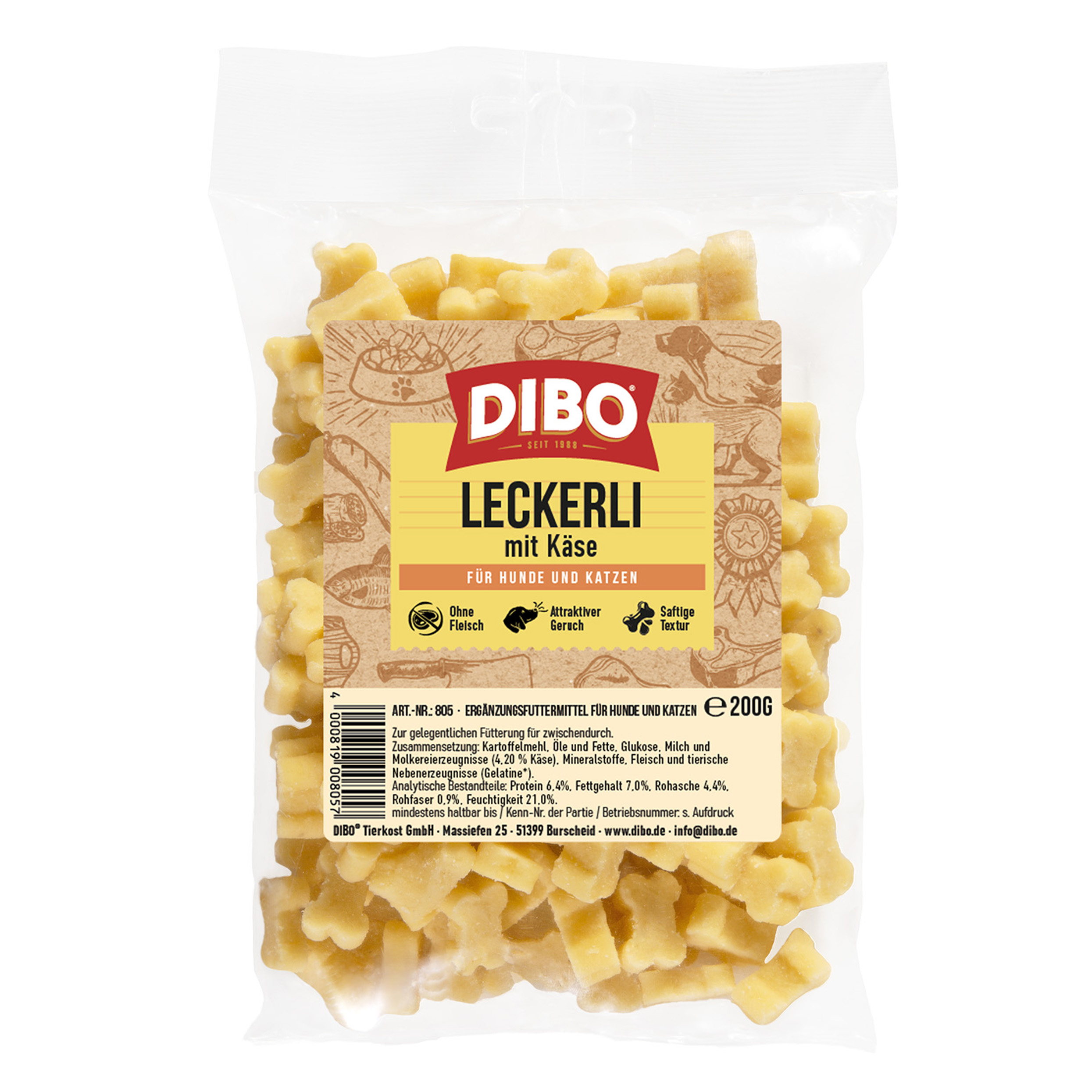 DIBO Leckerli mit Käse 200g Beutel