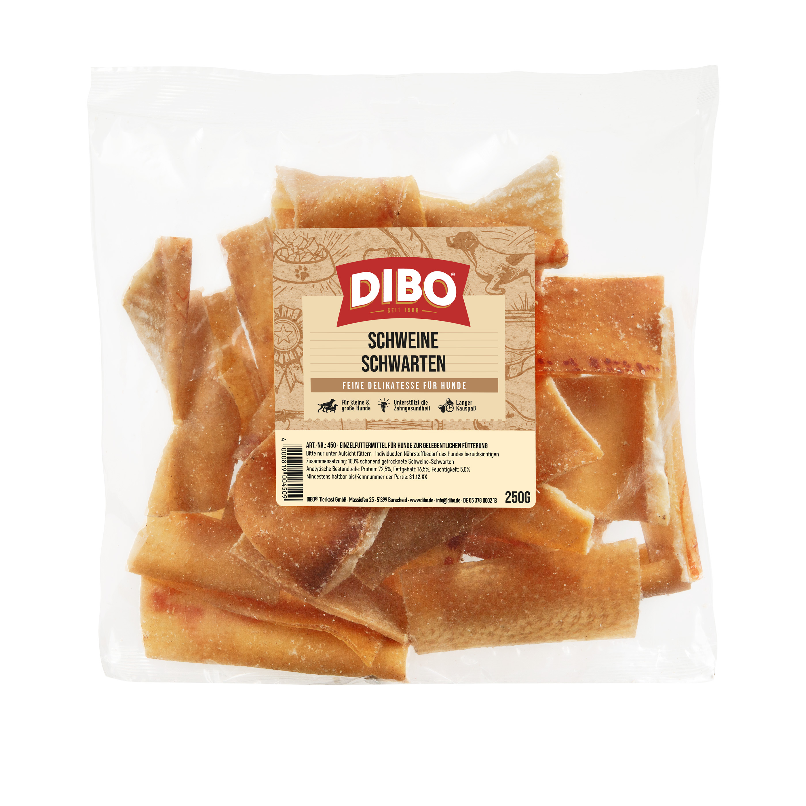 DIBO Schweine-Schwarten, 250g-Beutel