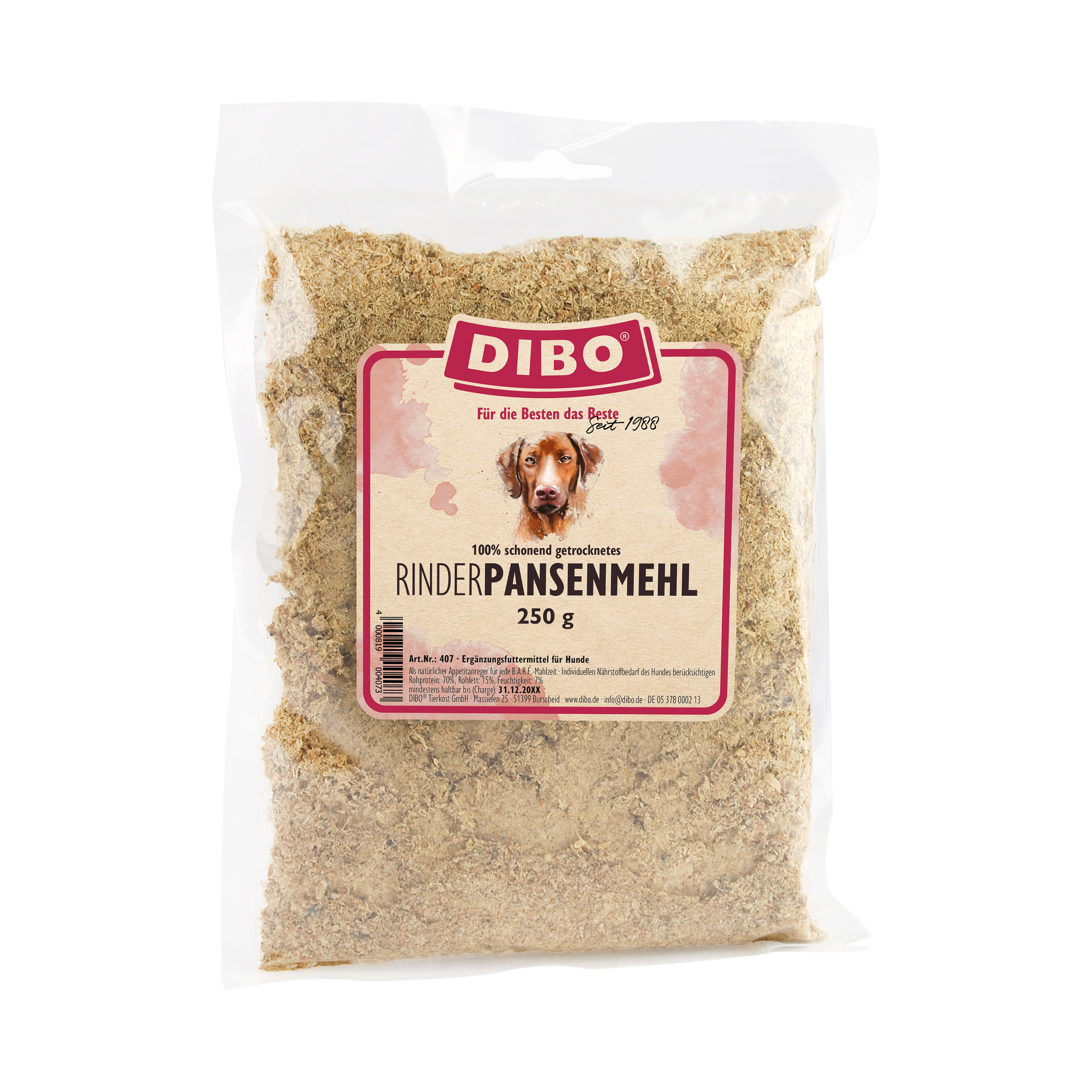 DIBO Rinder-Pansenmehl, 250g-Beutel