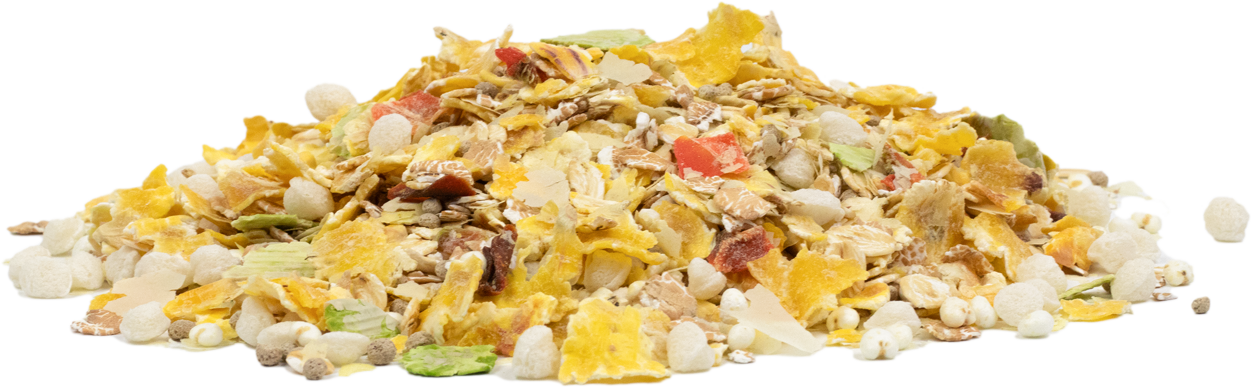 DIBO Spezial-Flocken-Mix, 1kg-Beutel Lose Mischung aus verschiedenen gelben, weißen und roten Flocken und Körnern, Spezial-Flocken-Mix