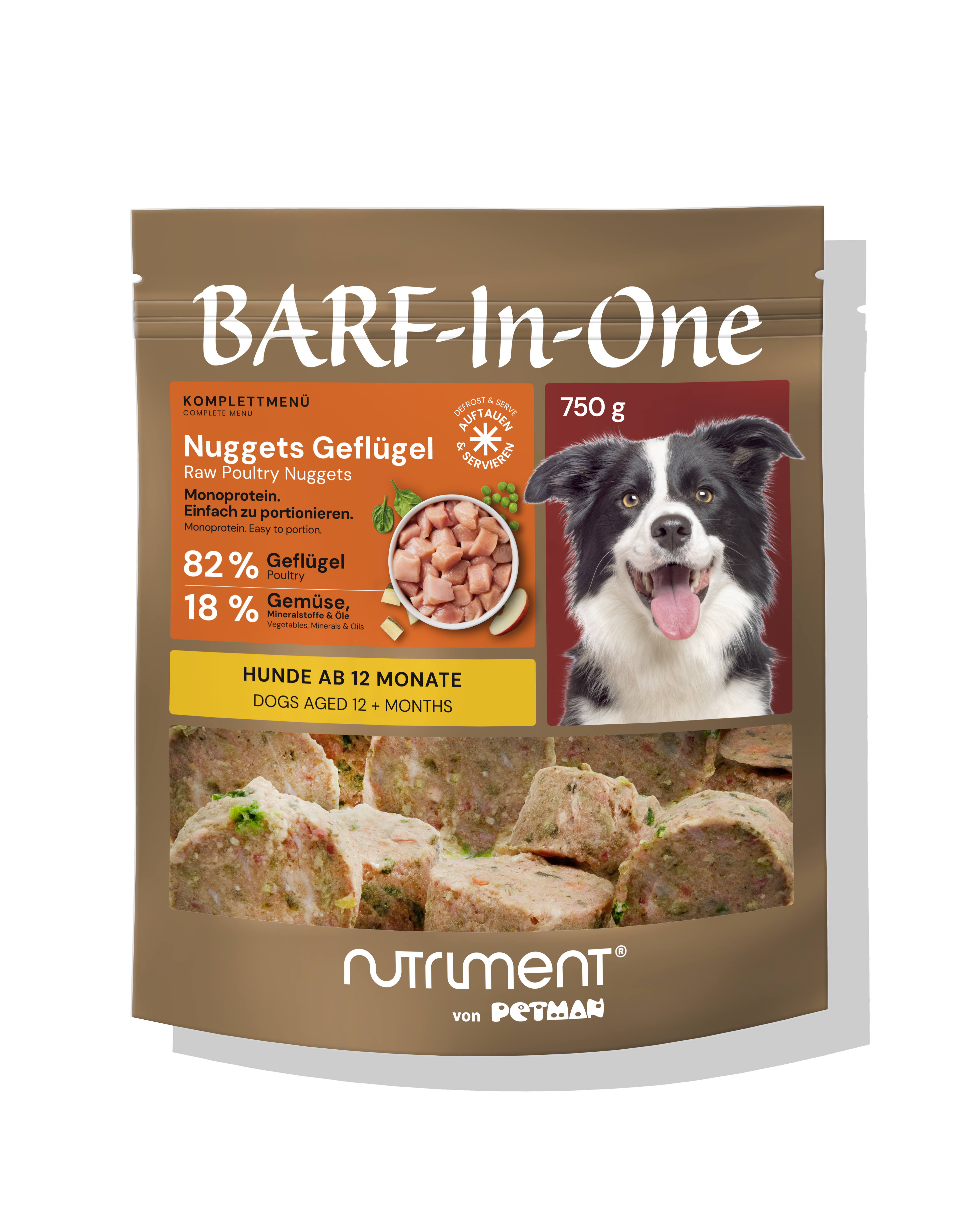 Nutriment BARF In One GEFLÜGEL BarfinOne Hunde Nuggets Geflügel