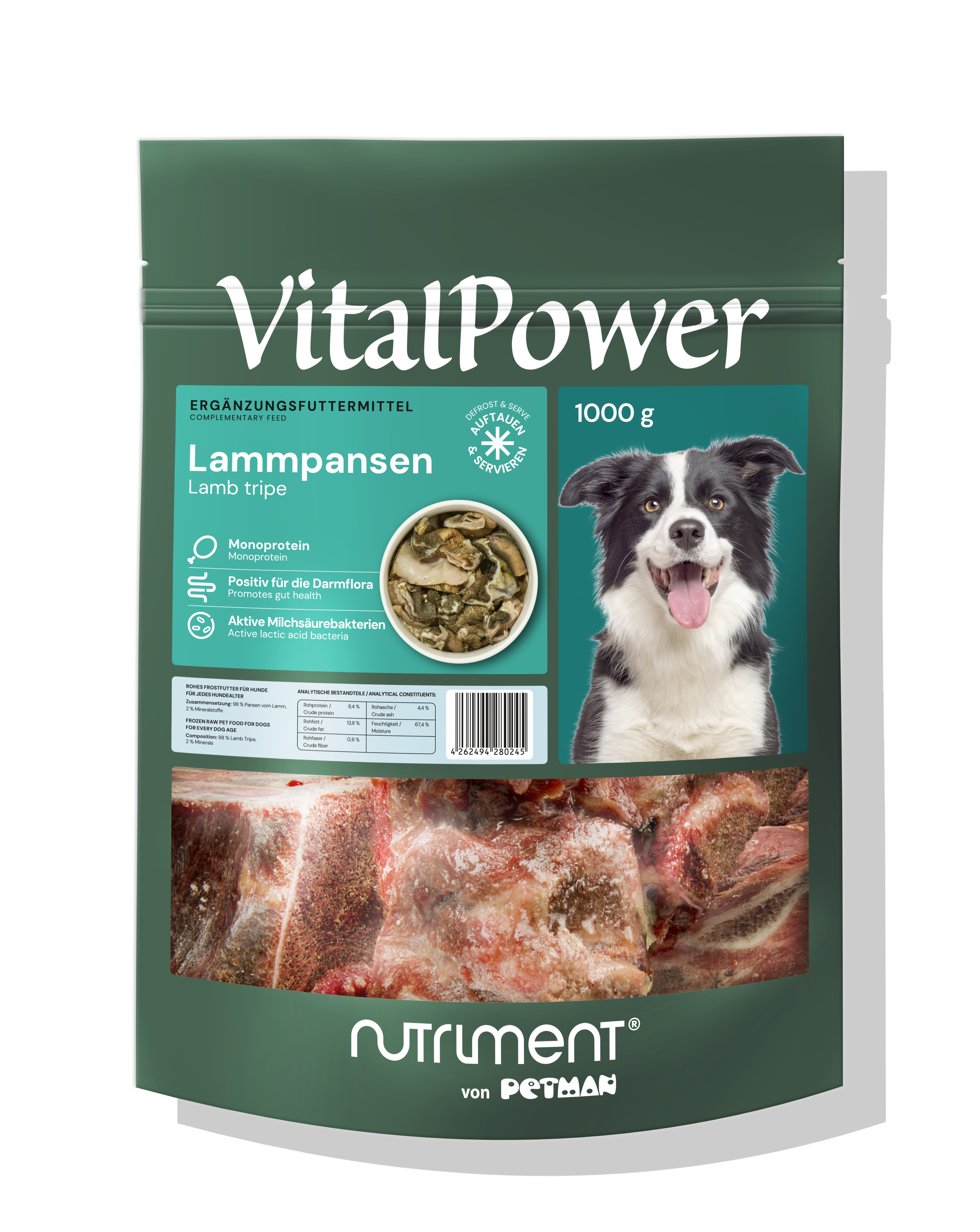 PETMAN Vital Power Lammpansen, 1.000g-Beutel VitalPower Hund Lammpansen