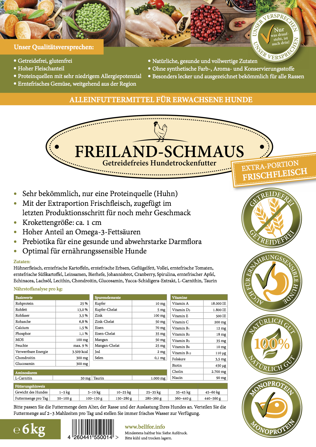 Freiland-Schmaus "Huhn", 2,5kg-Beutel