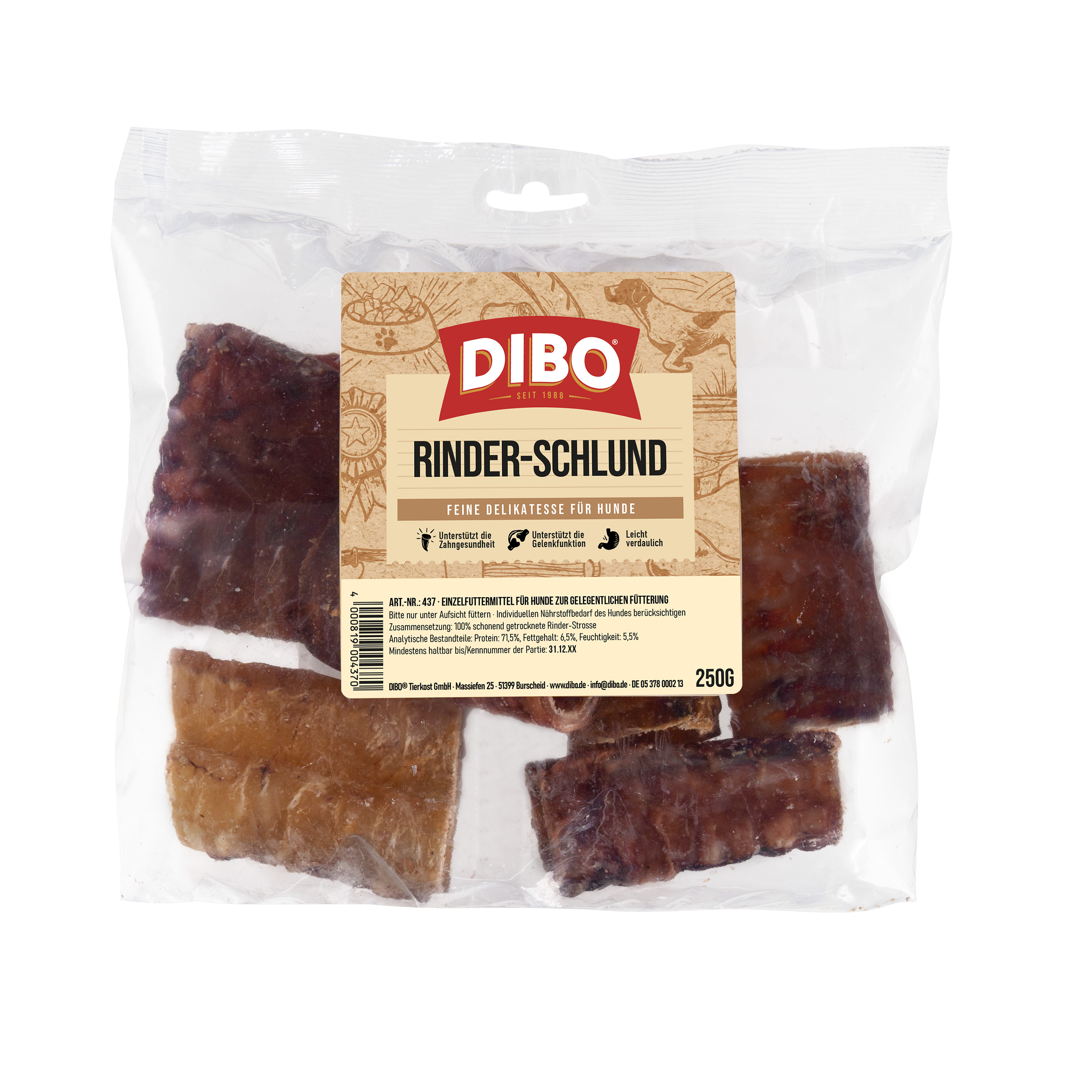 DIBO Rinder-Schlund (Strosse) geschnitten, 250g-Beutel