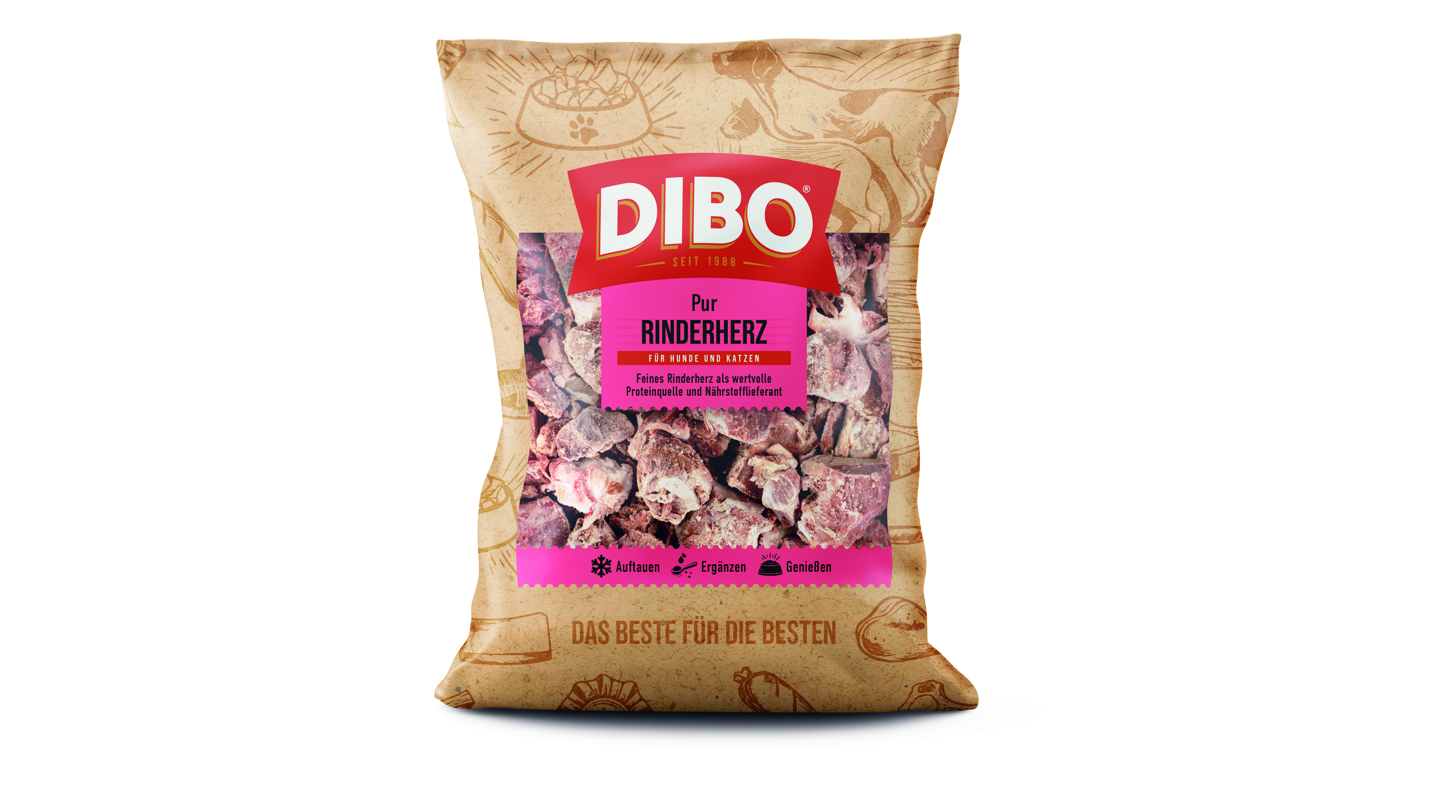 DIBO Rinderherz - B.A.R.F.-Frostfutter für Hunde & Katzen