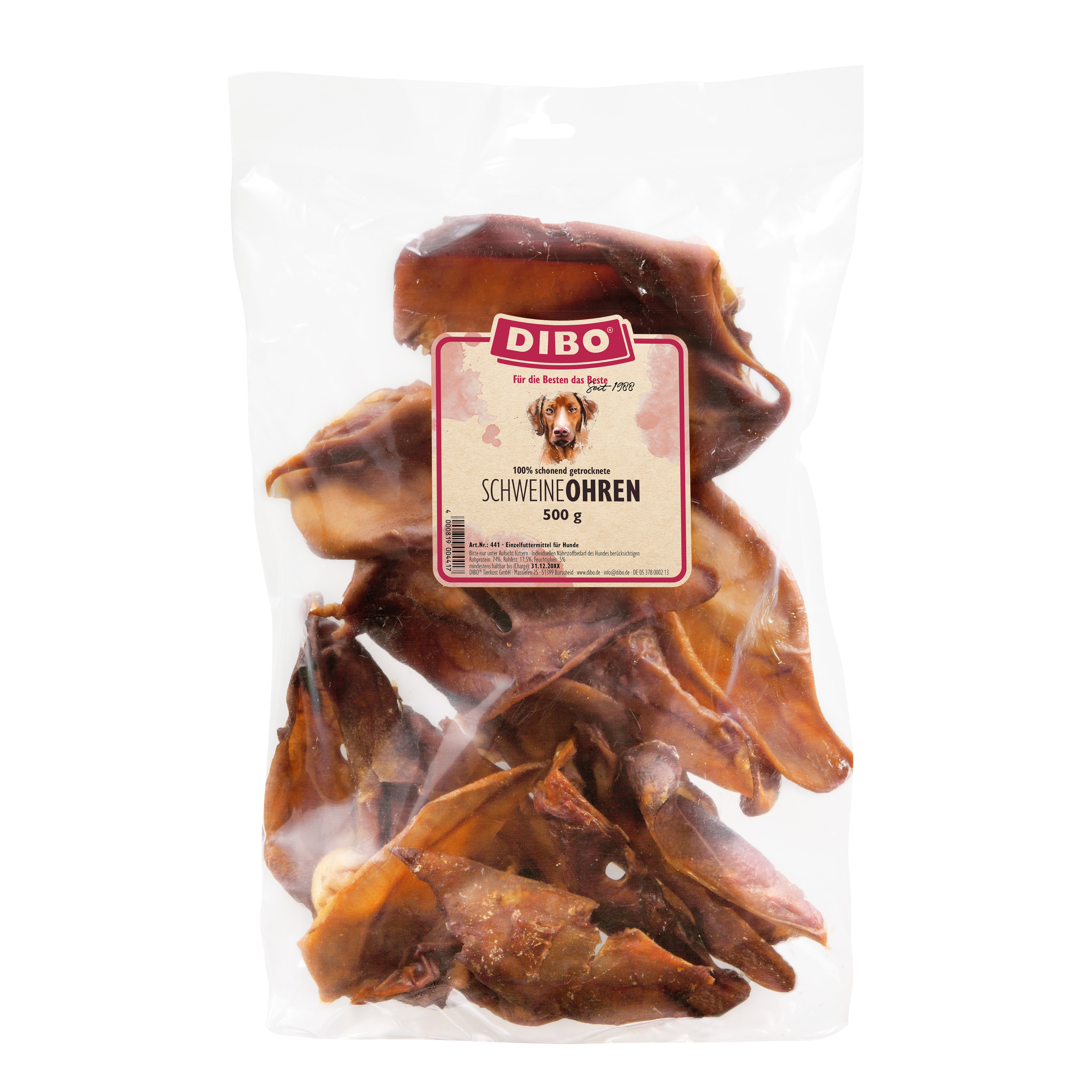 DIBO Schweine-Ohren, 500g-Beutel