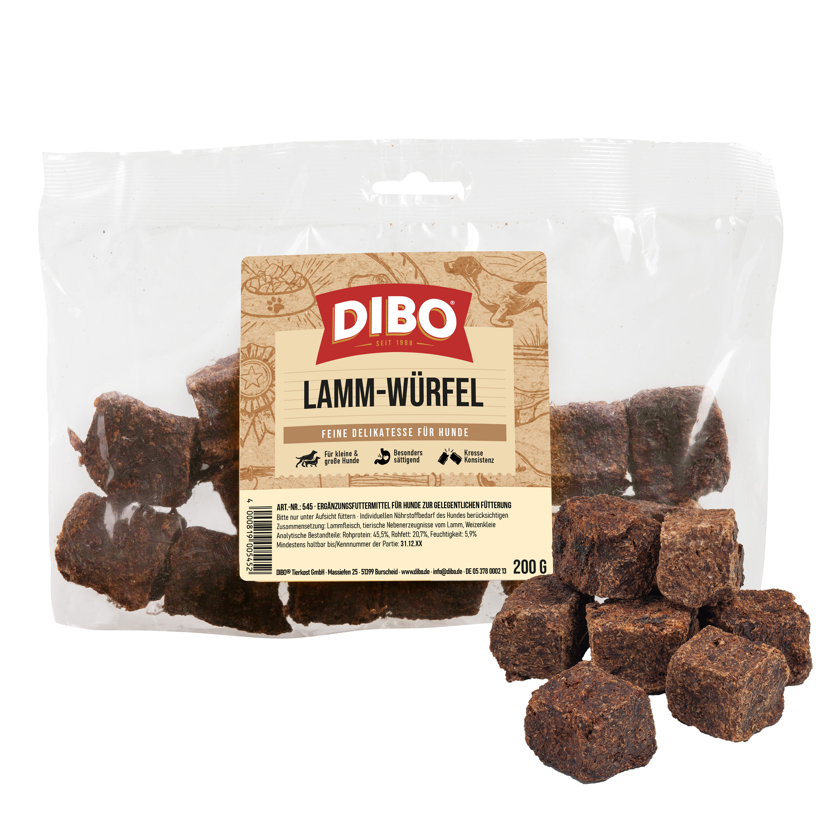 DIBO Lamm-Würfel, 200g-Beutel