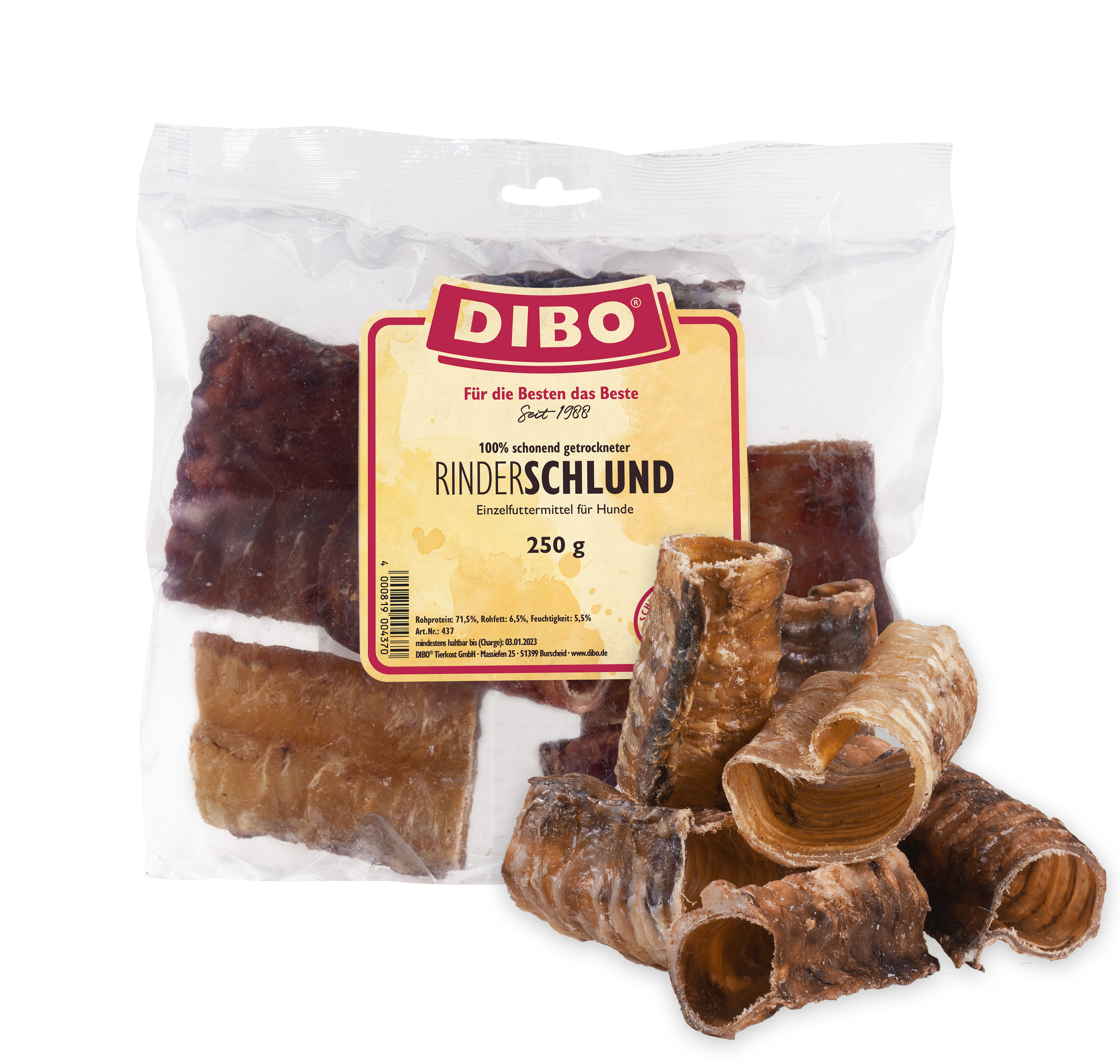 DIBO Rinderschlund (Strosse) geschnitten, 250g Beutel