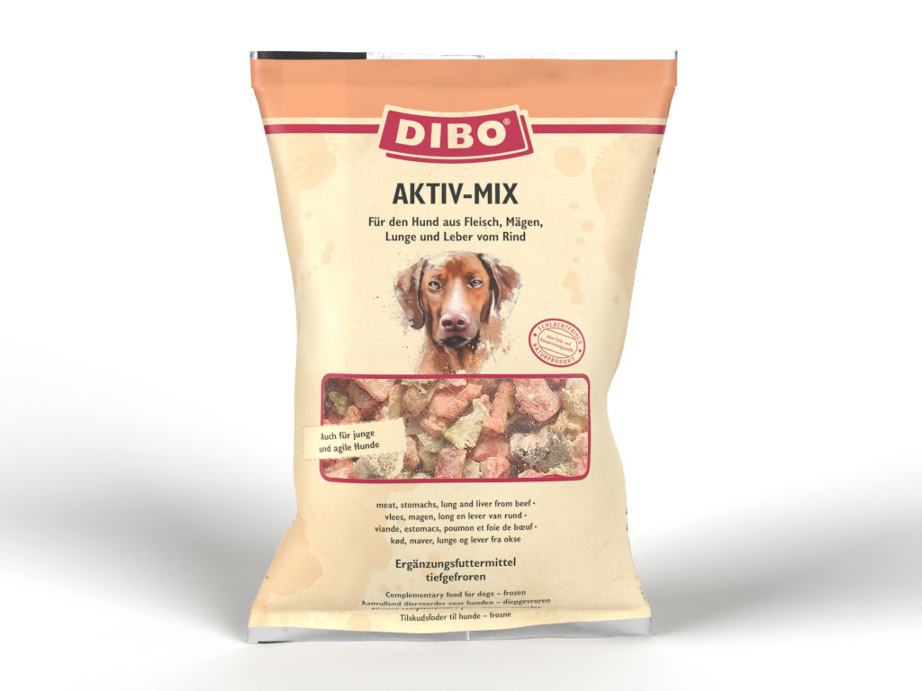 DIBO Aktiv-Mix - B.A.R.F.-Frostfutter für Hunde - 3 x 2000g