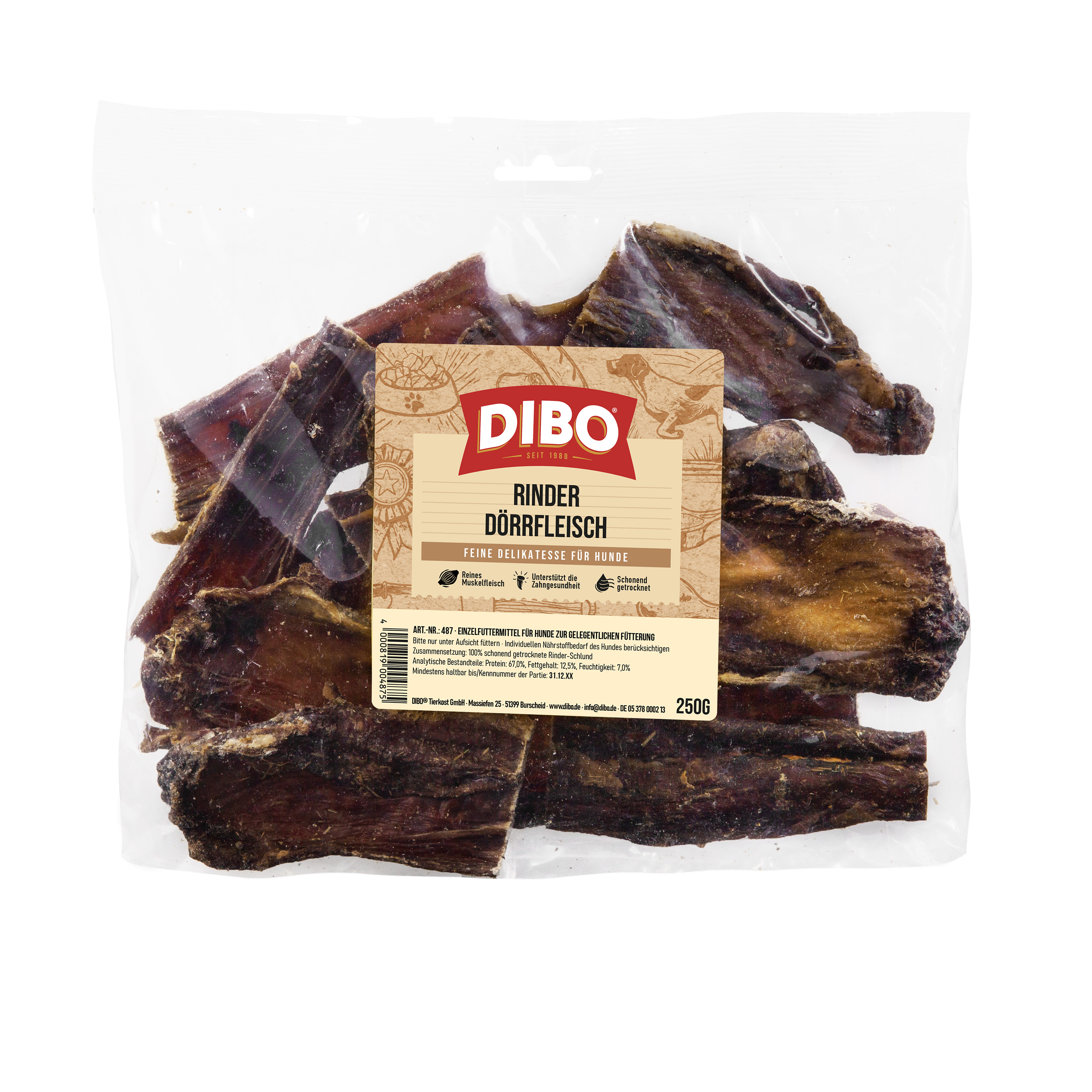 DIBO Rinder-Dörrfleisch, 250g-Beutel