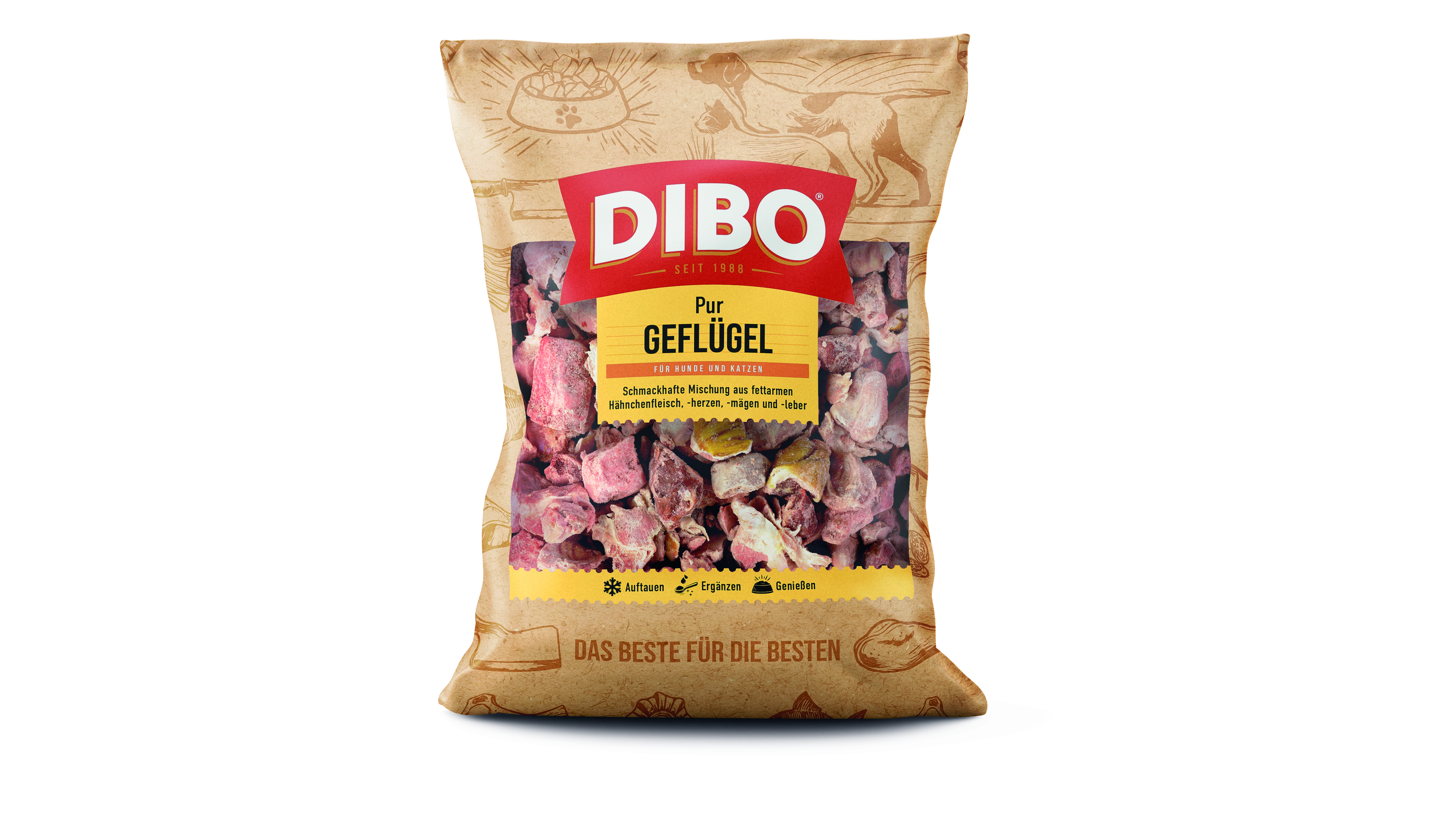 DIBO Geflügel - B.A.R.F.-Frostfutter für Hunde