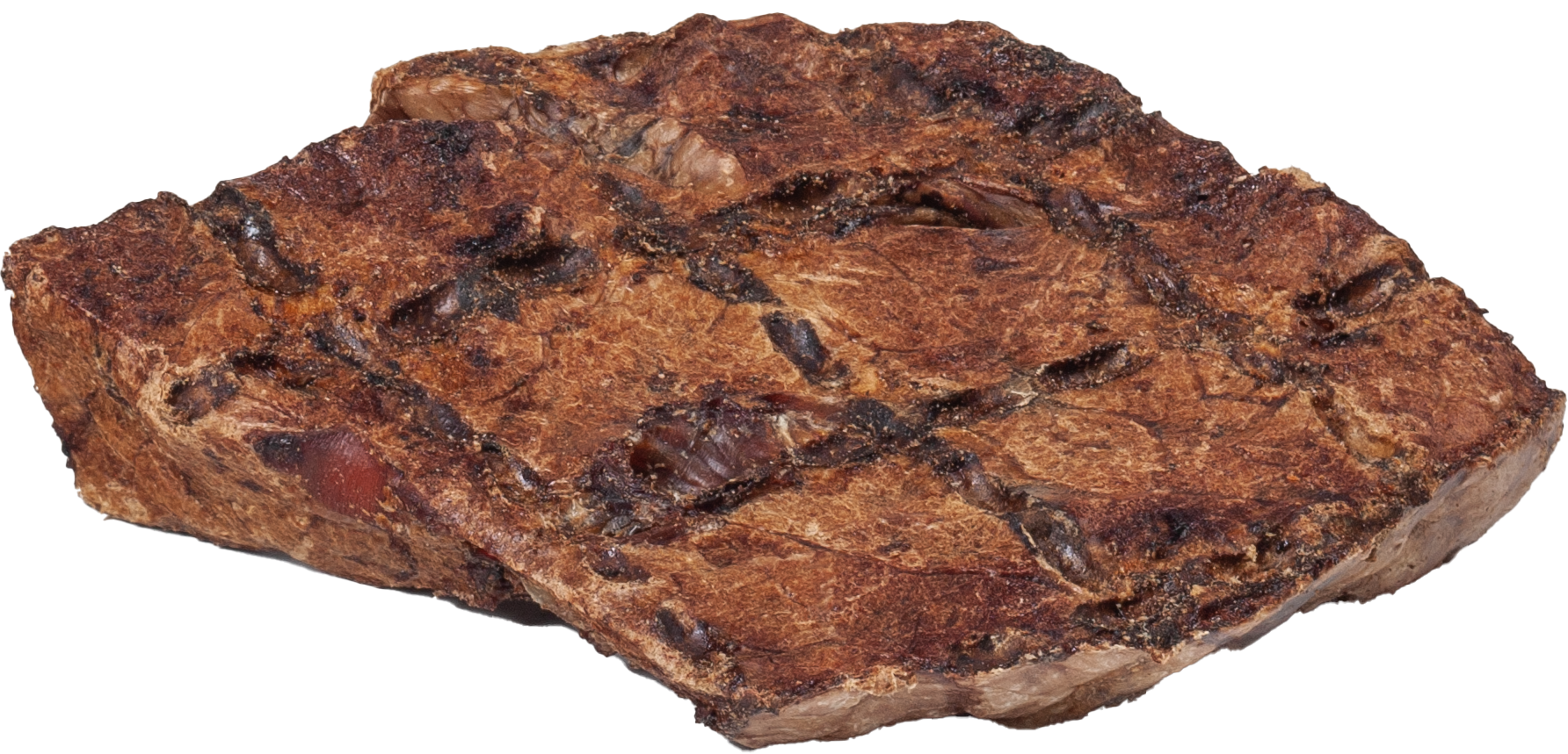 DIBO Rinder-Lunge, 250g-Beutel Getrocknete Rinderlunge mit brauner, unregelmäßiger Oberfläche auf weißem Hintergrund