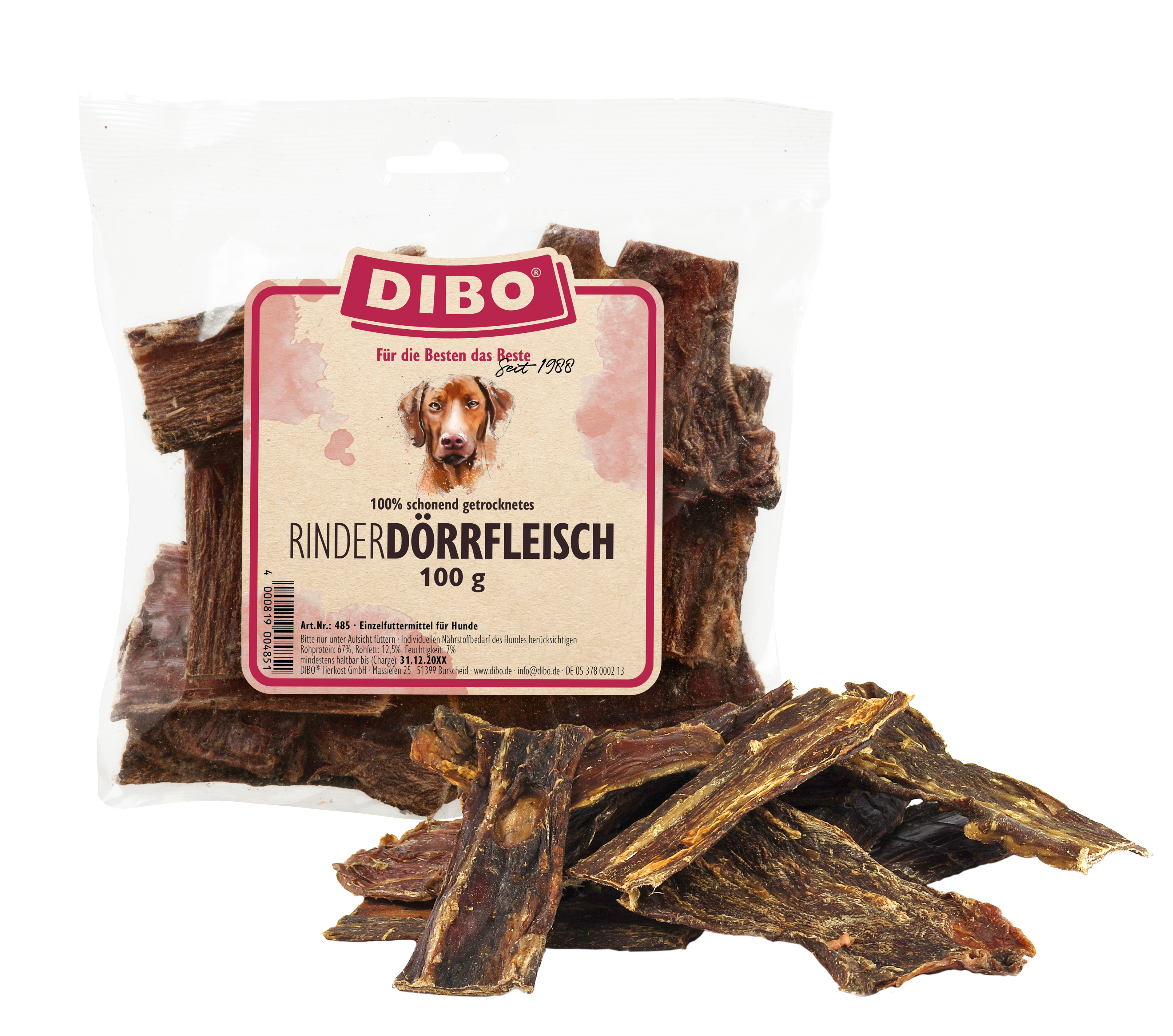 DIBO Rinder-Dörrfleisch, 100g-Beutel