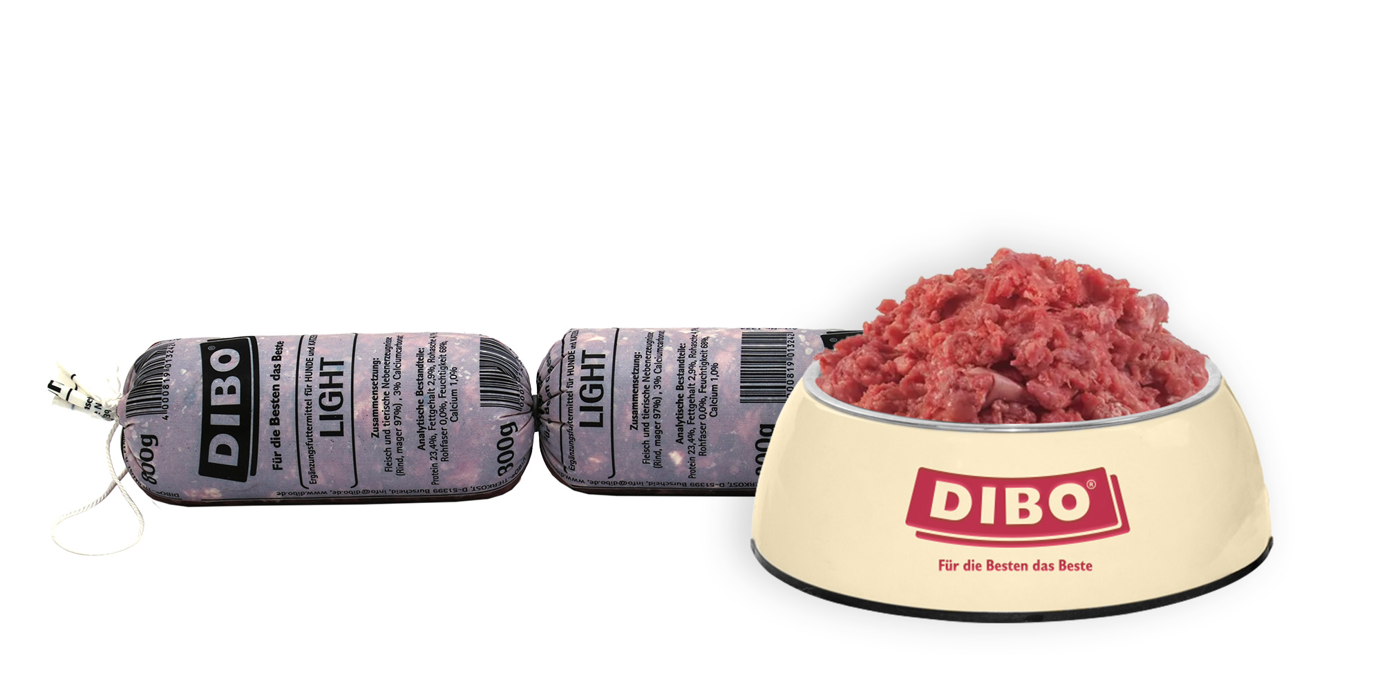 DIBO Tiefkühlwurst Light - B.A.R.F.-Frostfutter für Hunde - 14 x 800g