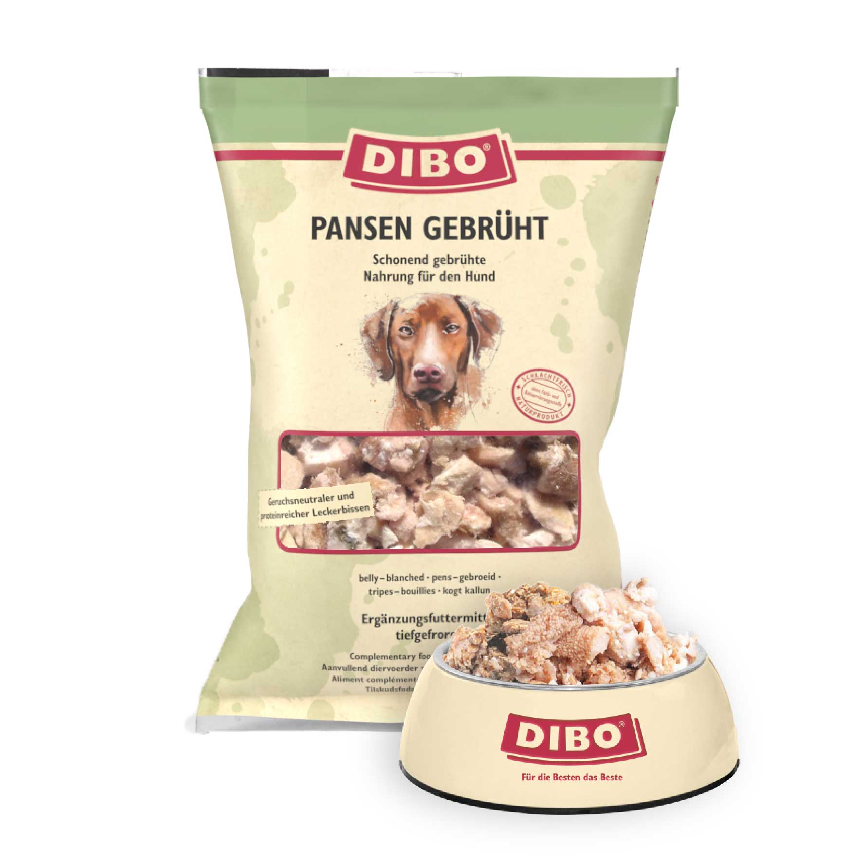 DIBO Pansen gebrüht - B.A.R.F.-Frostfutter für Hunde - 6 x 2000g