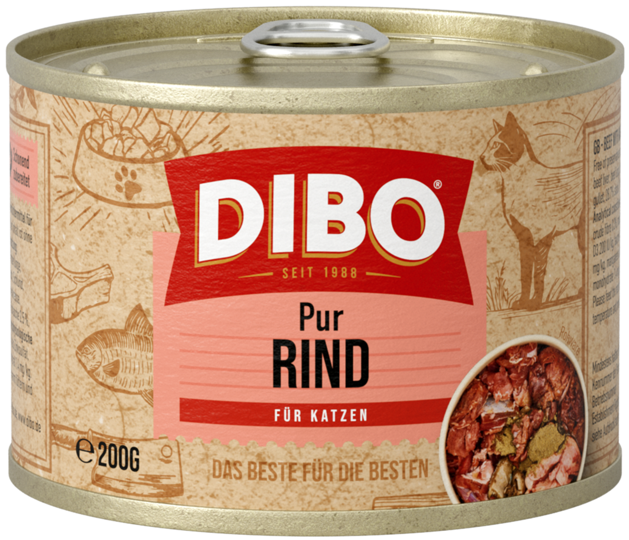 DIBO - CAT PUR RIND, 200g-Dose
