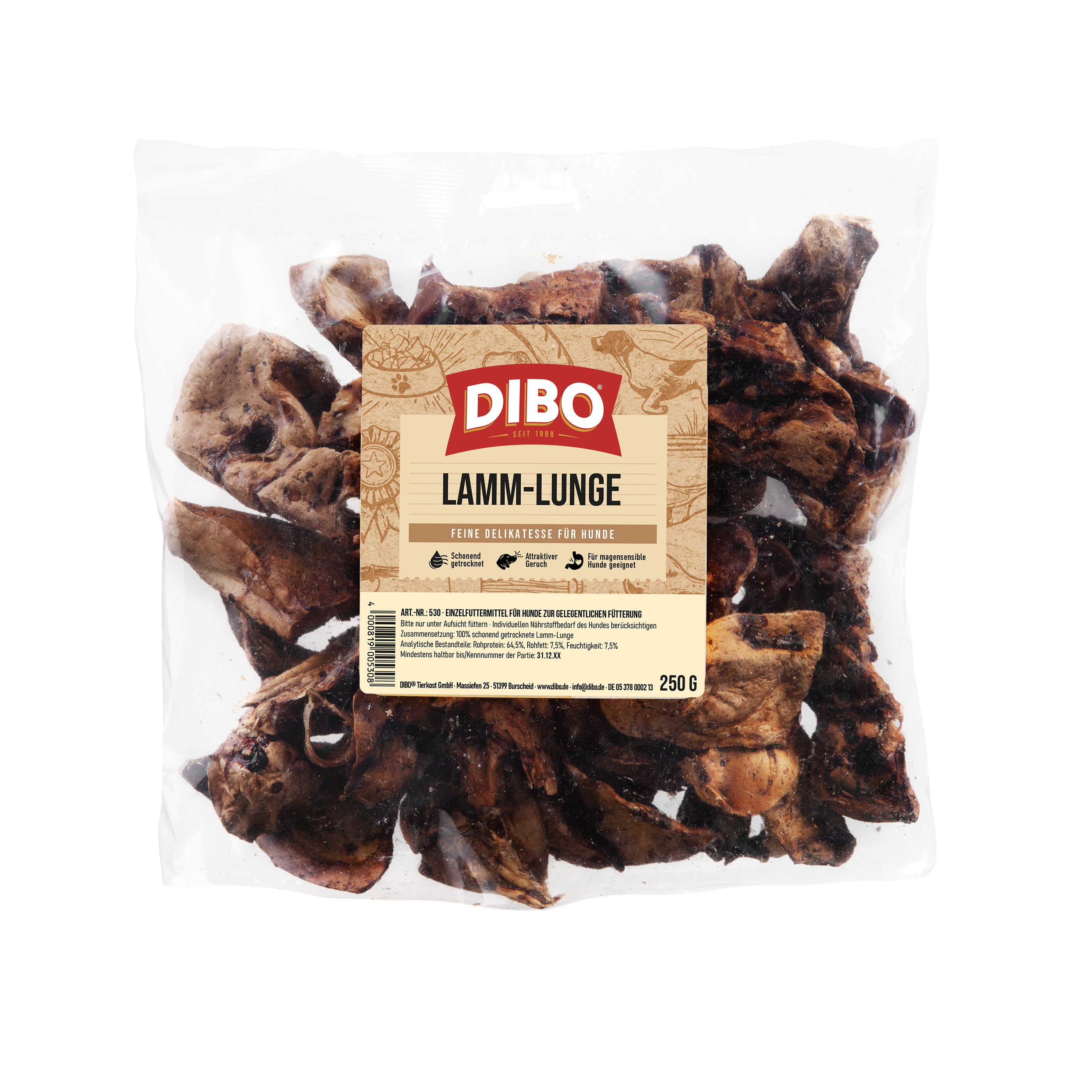 DIBO Lamm-Lunge, 250g-Beutel