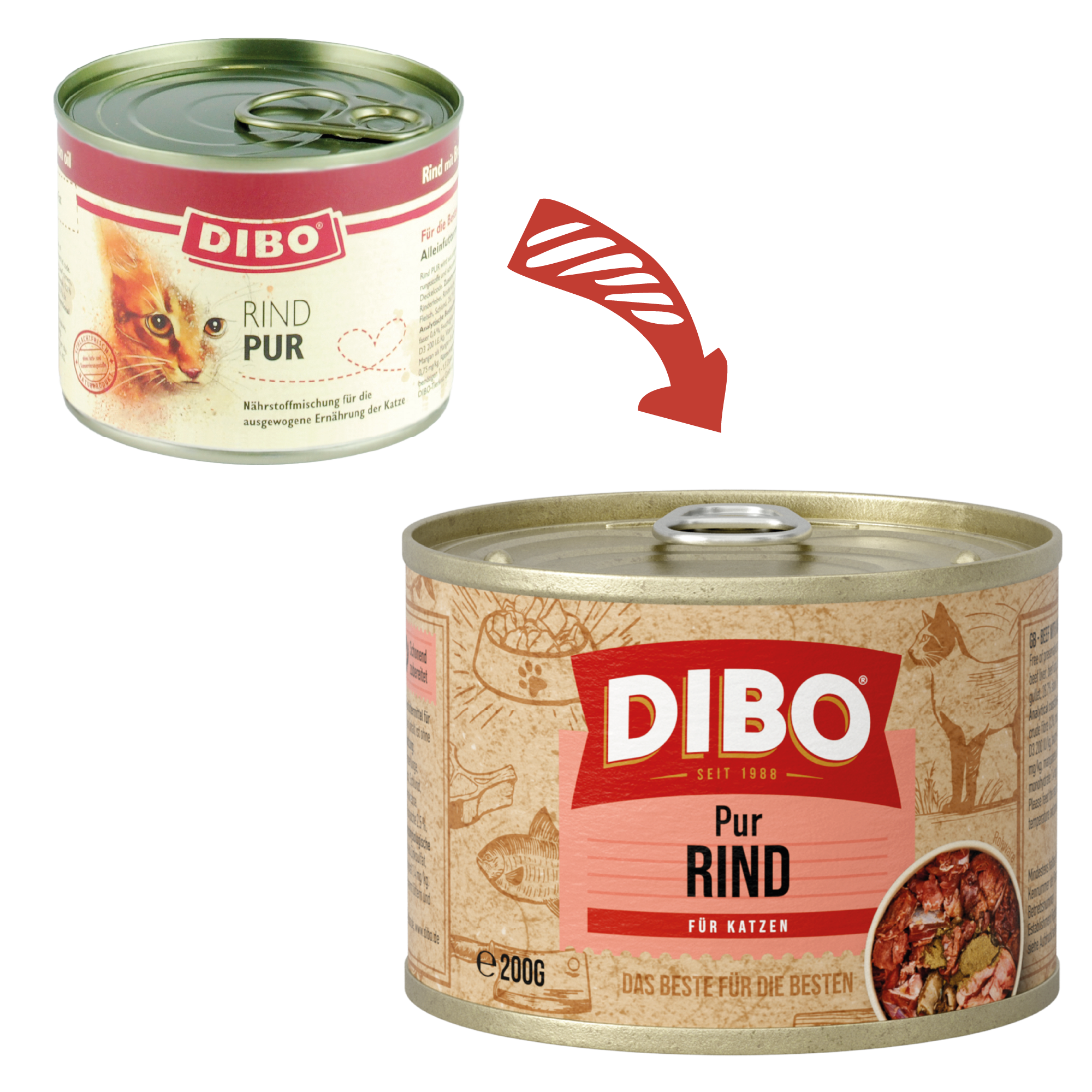 DIBO - CAT PUR RIND, 200g-Dose