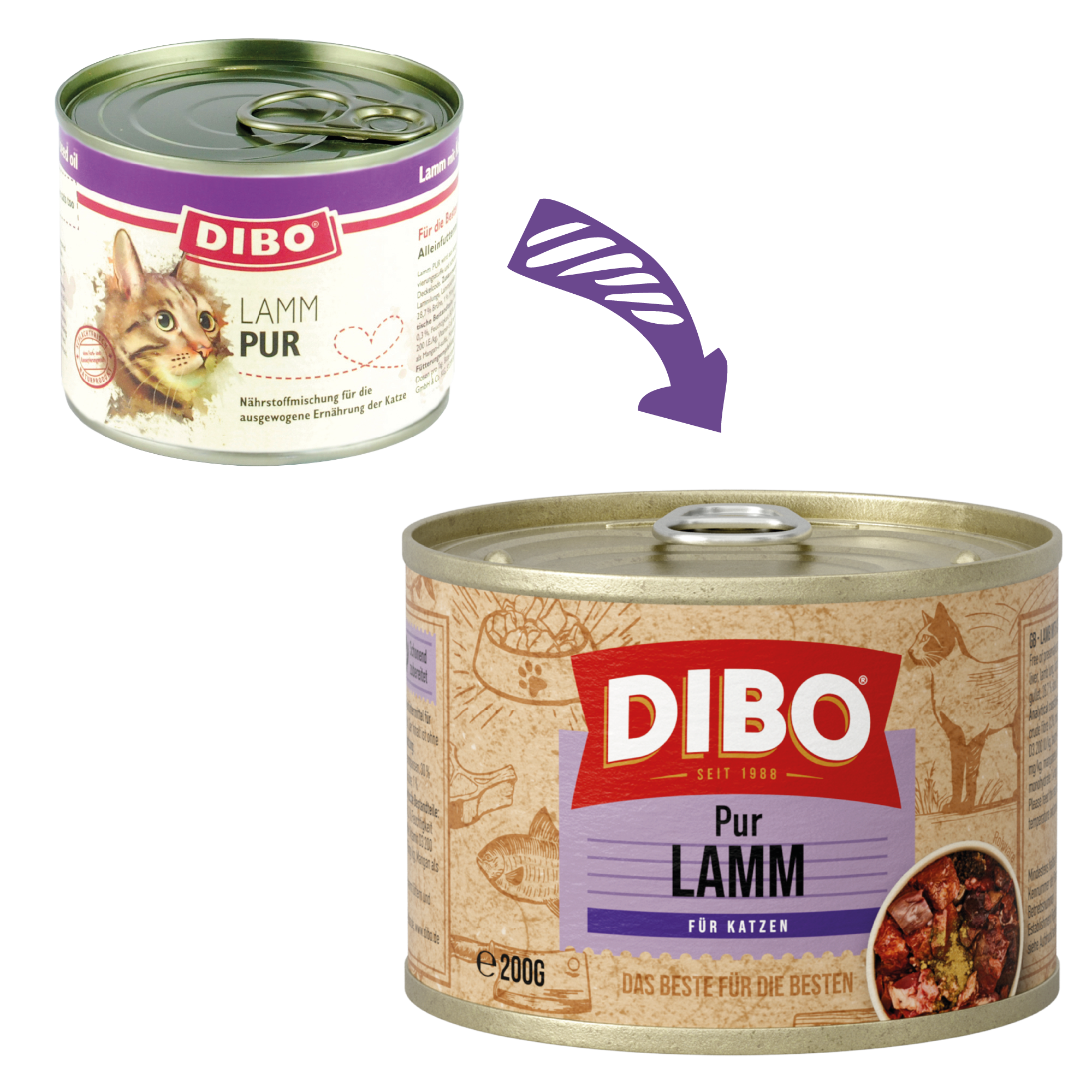 DIBO - CAT PUR LAMM, 200g-Dose