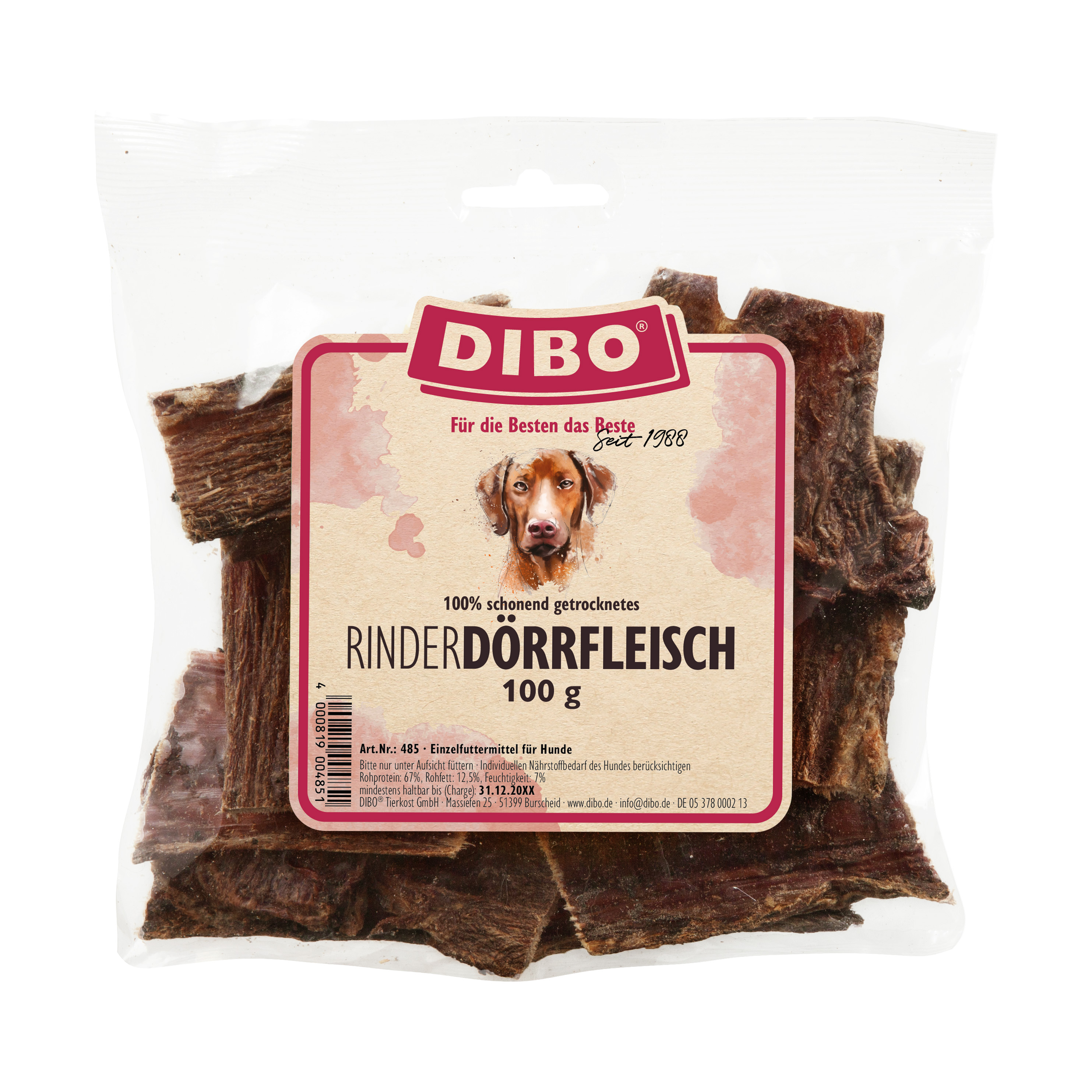 DIBO Rinder-Dörrfleisch, 100g-Beutel