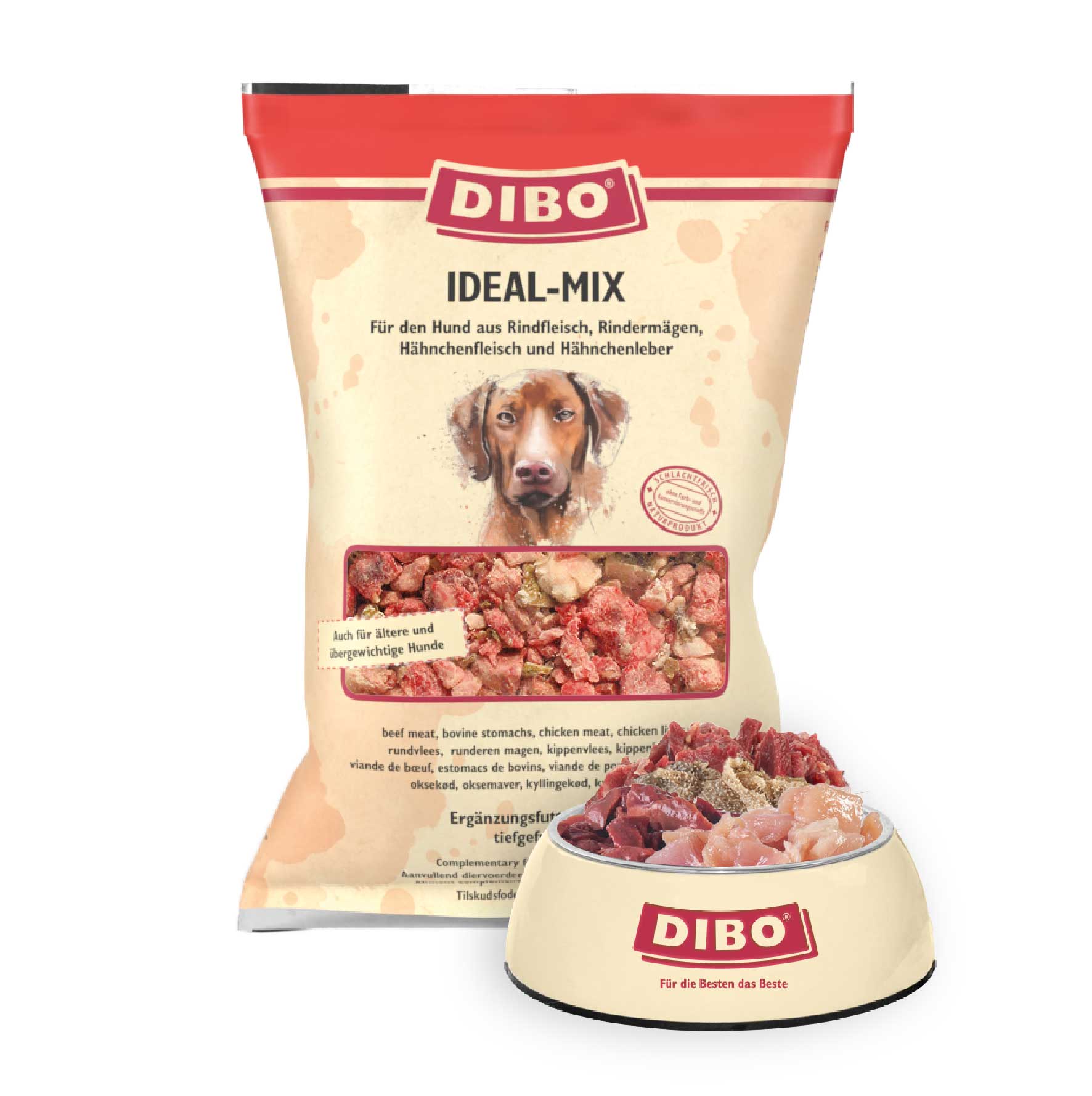 DIBO Ideal-Mix - B.A.R.F.-Frostfutter für Hunde - 3 x 2000g
