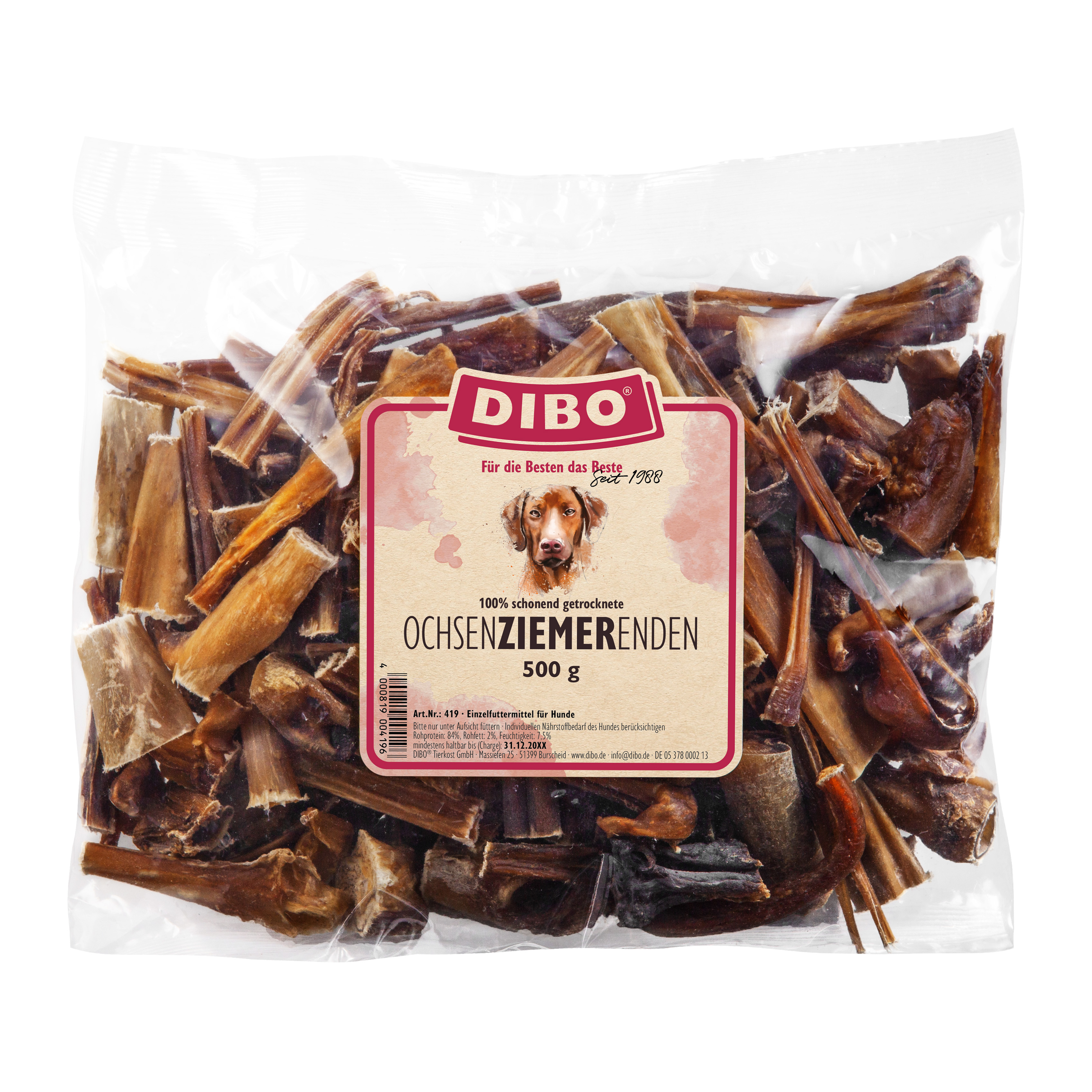 DIBO Ochsen-Ziemer-Enden, 500g-Beutel