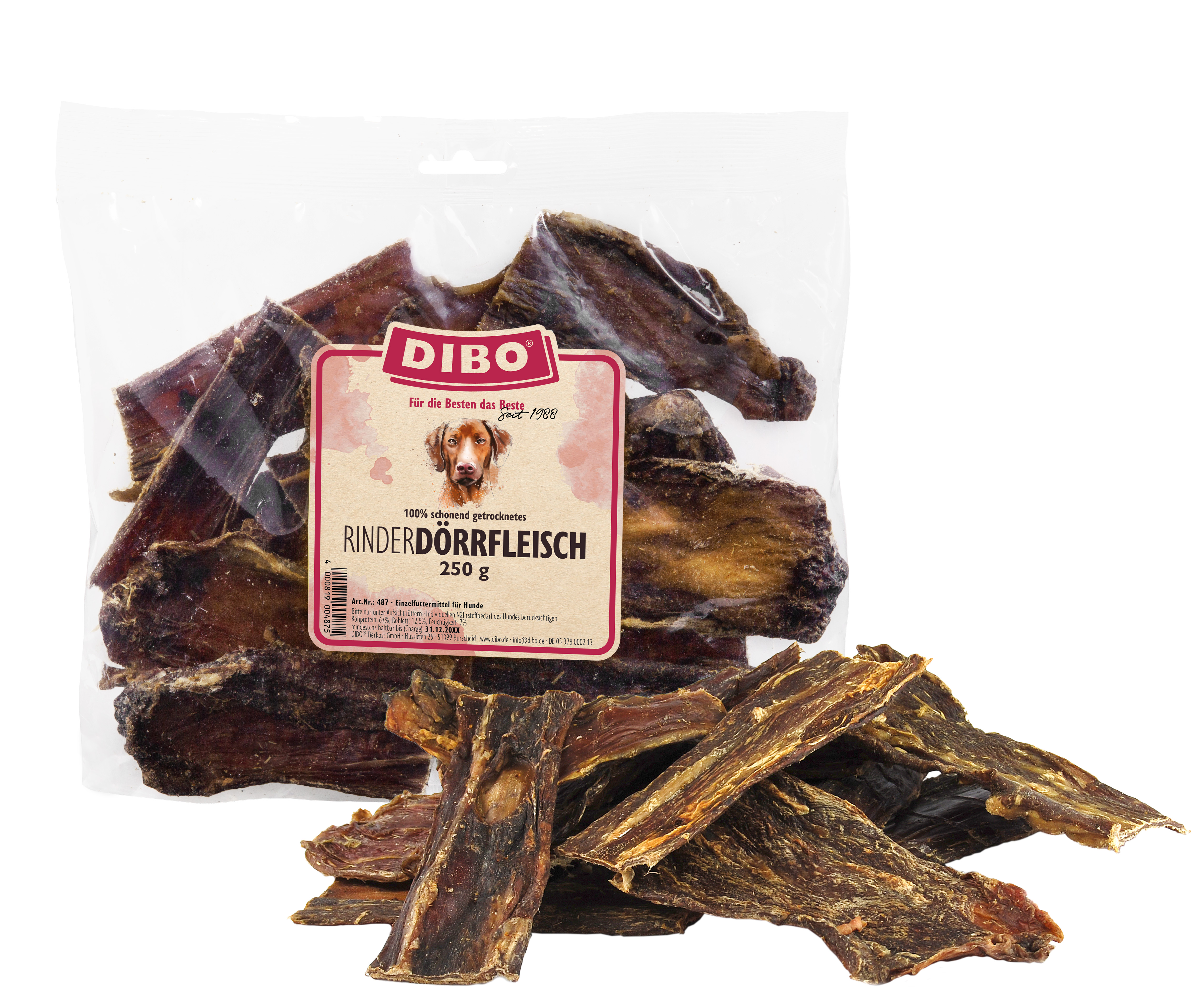 DIBO Rinder-Dörrfleisch, 250g-Beutel