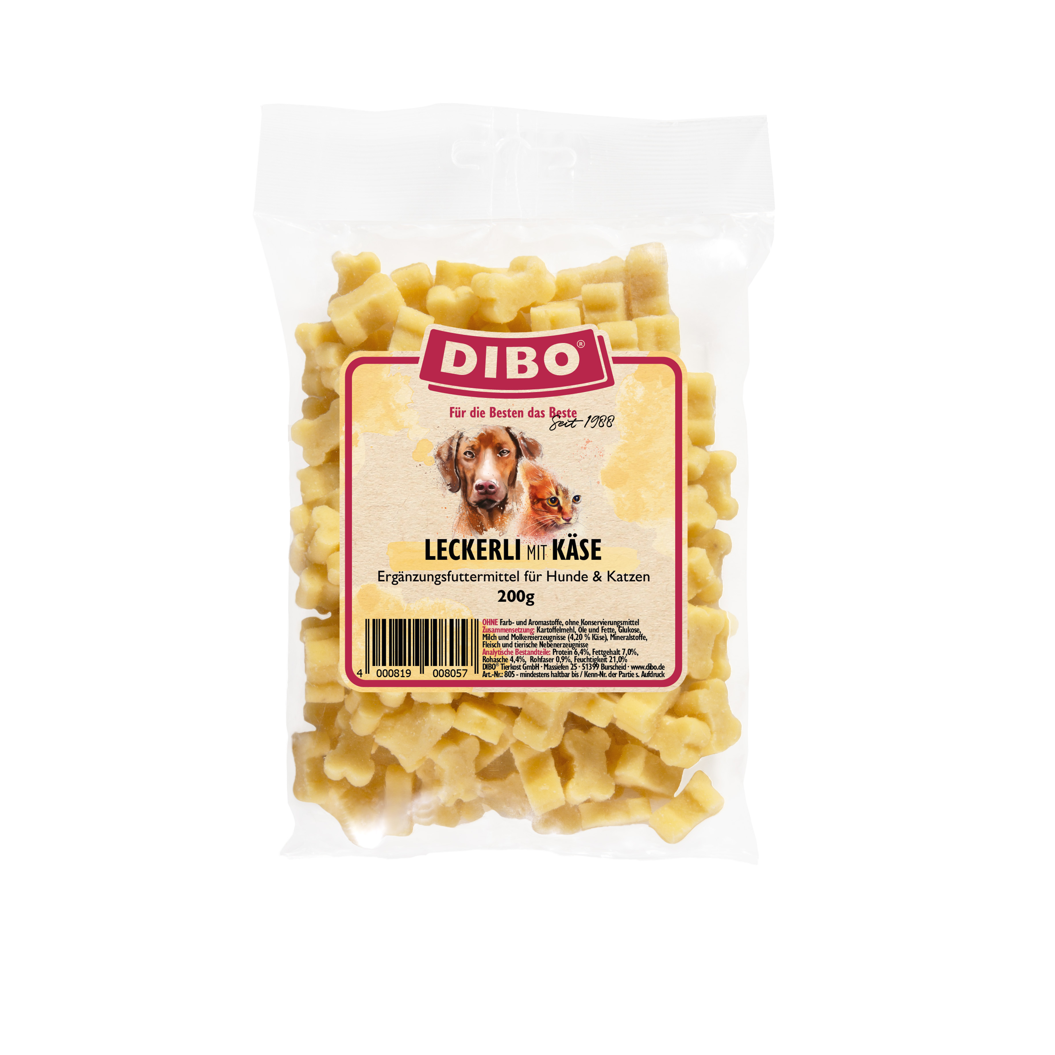 DIBO Leckerli mit Käse 200g Beutel