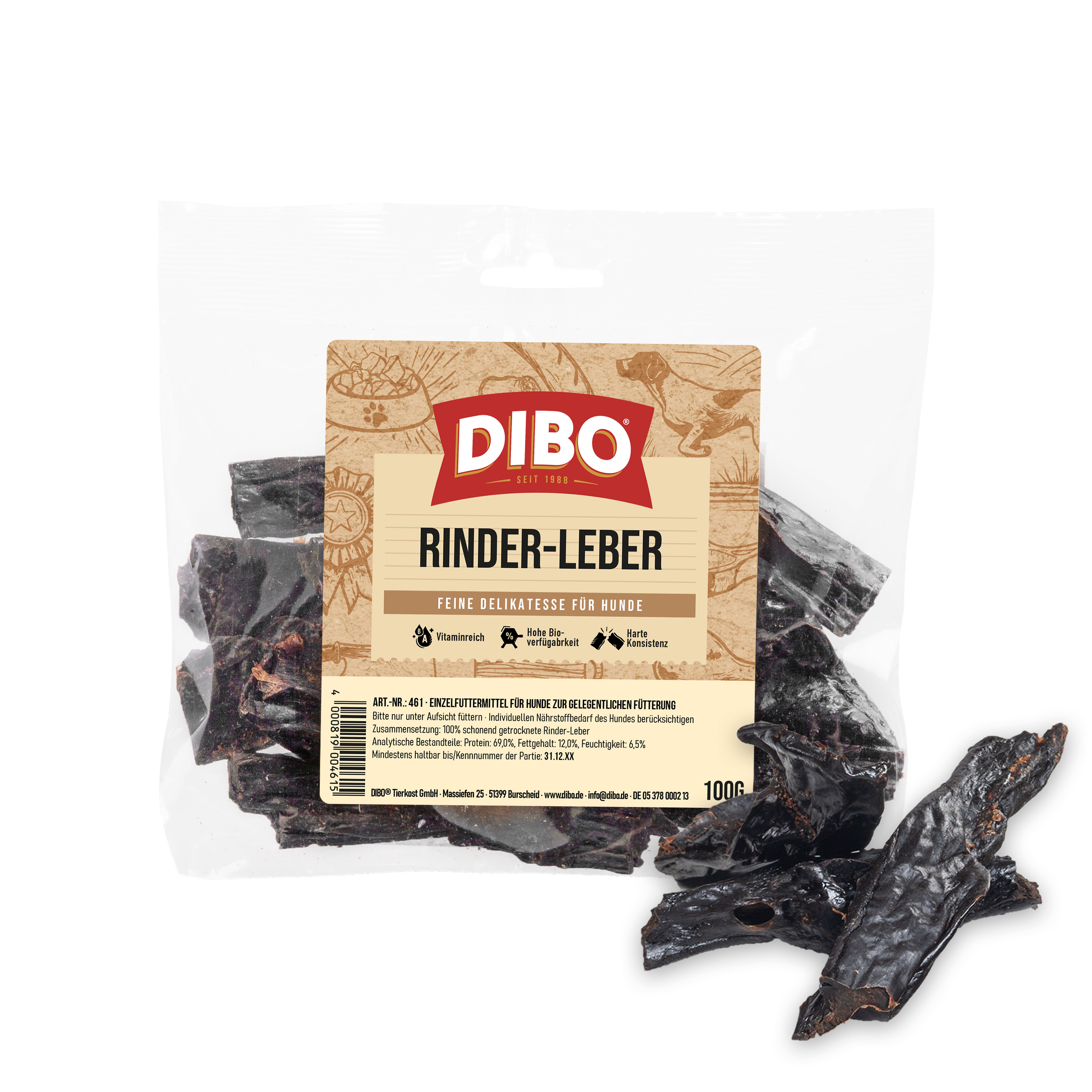 DIBO Rinder-Leber, 100g-Beutel
