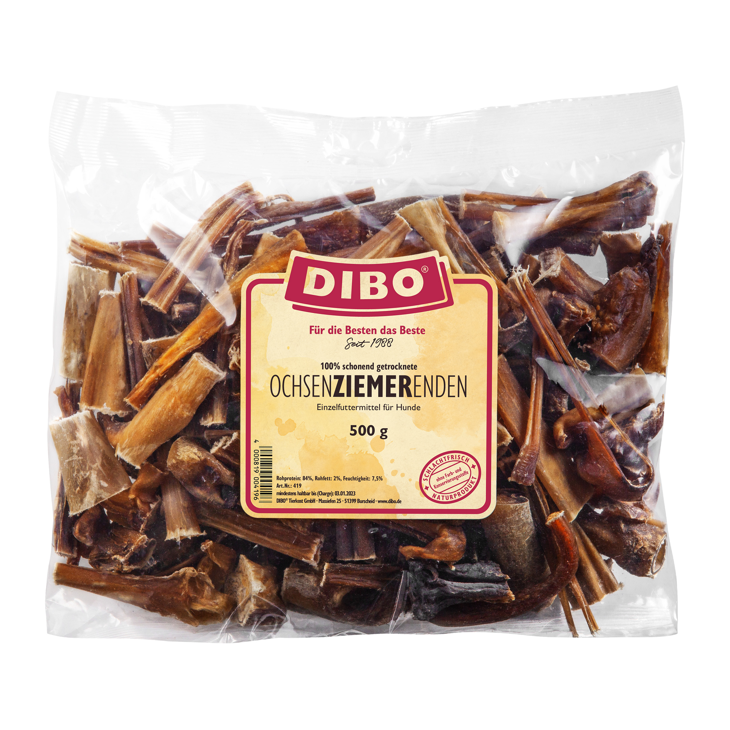 Ochsenziemer-Enden, 500g-Beutel