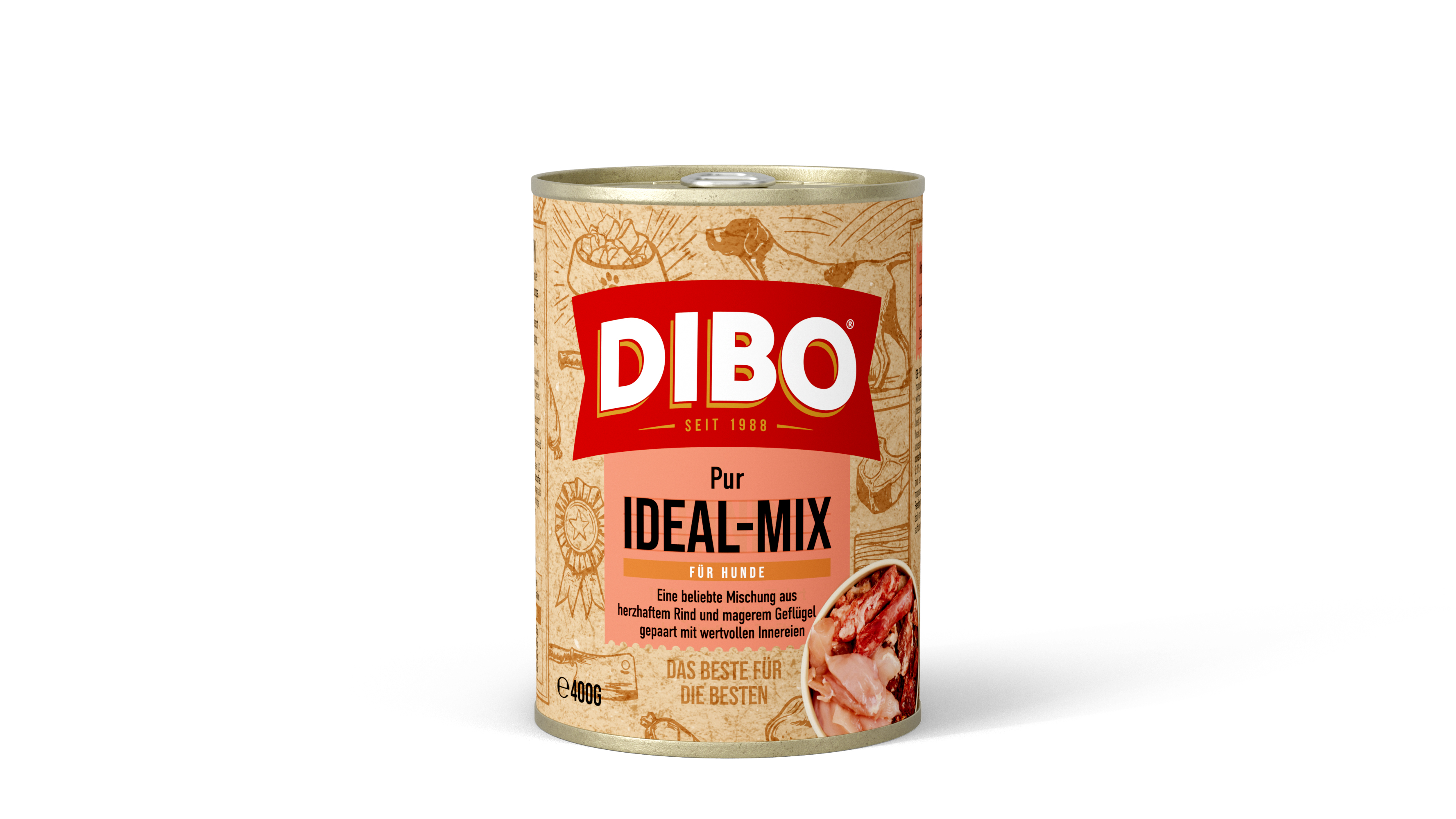 DIBO - IDEAL PUR (Rind/Geflügel), 400g-Dose