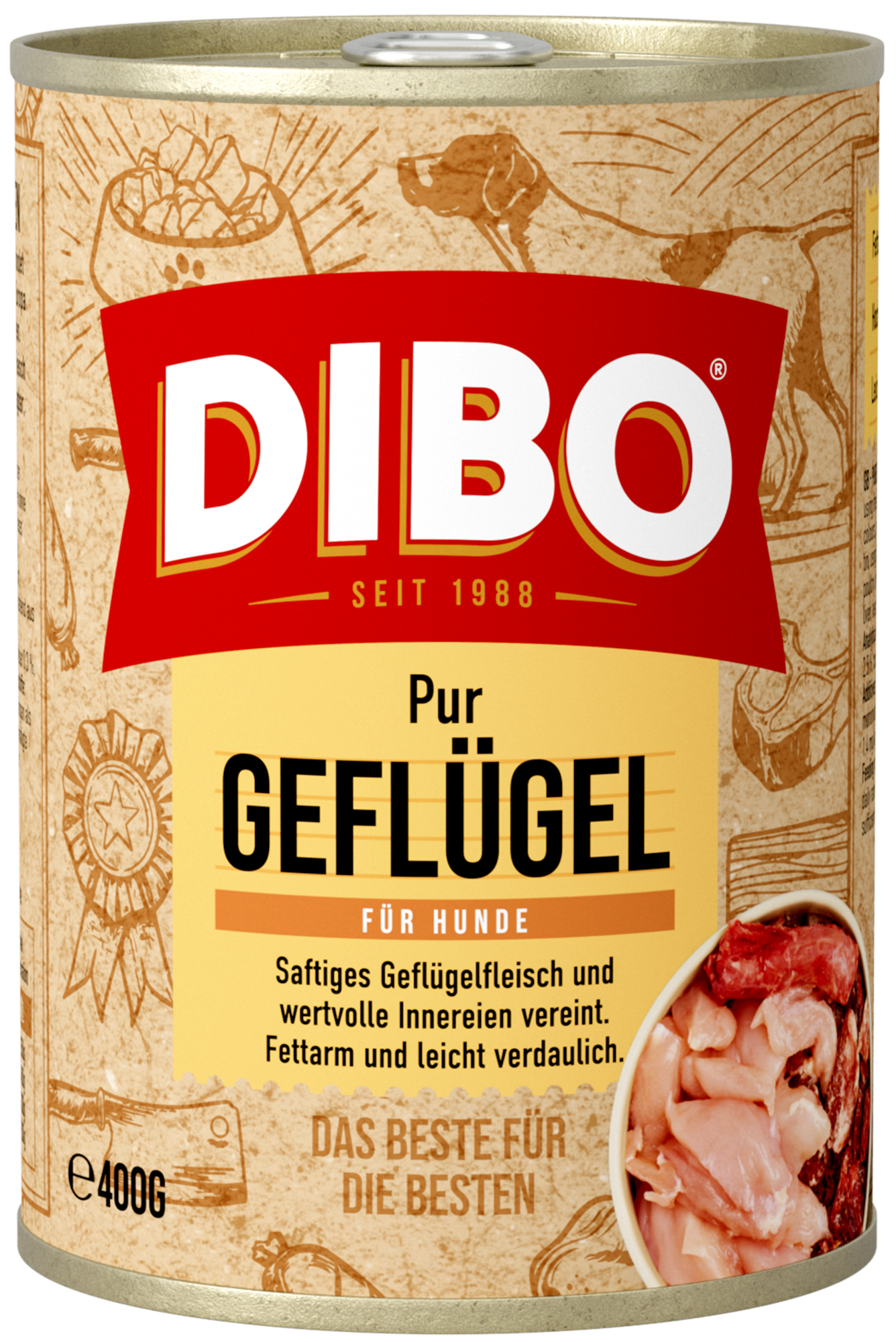 DIBO - GEFLÜGEL PUR, 400g-Dose Dibo 400g Tin - greflugel