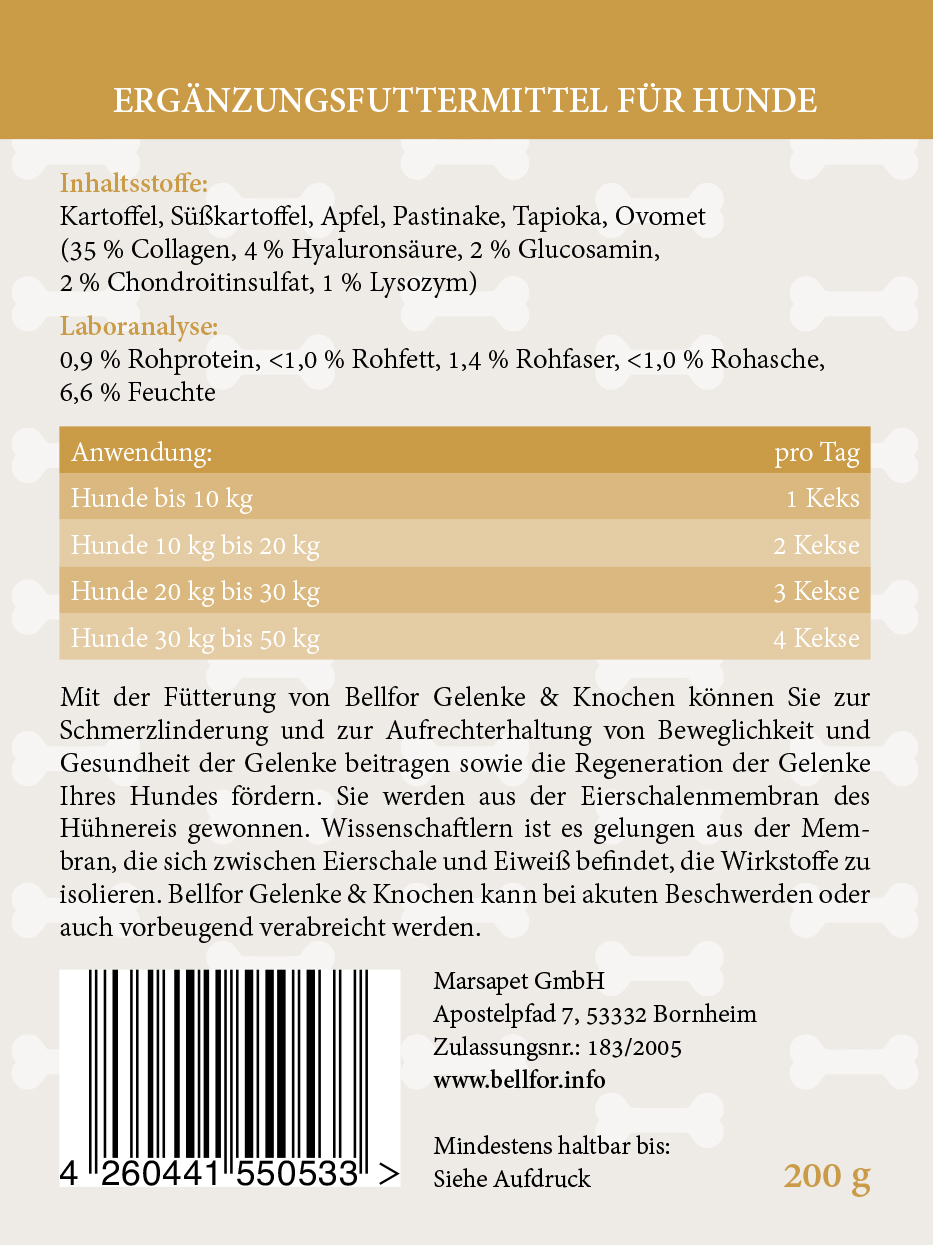 Bellfor "Knochen & Gelenke"-Kekse, 200g-Beutel