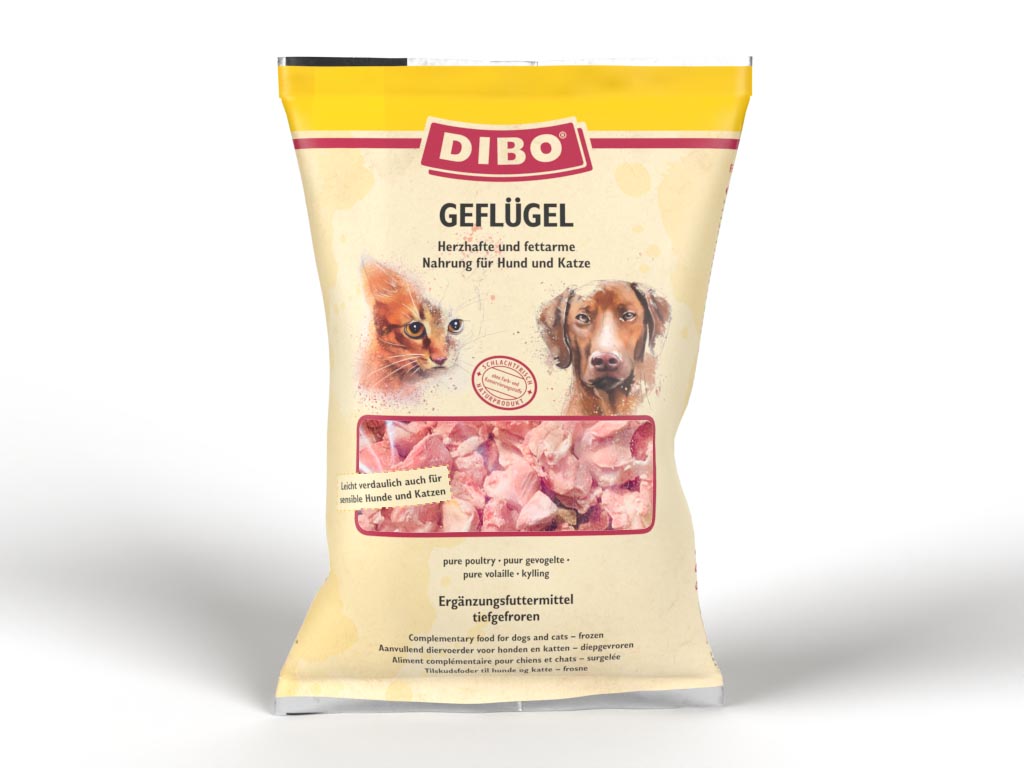 DIBO Geflügel - B.A.R.F.-Frostfutter für Hunde - 10 x 2000g