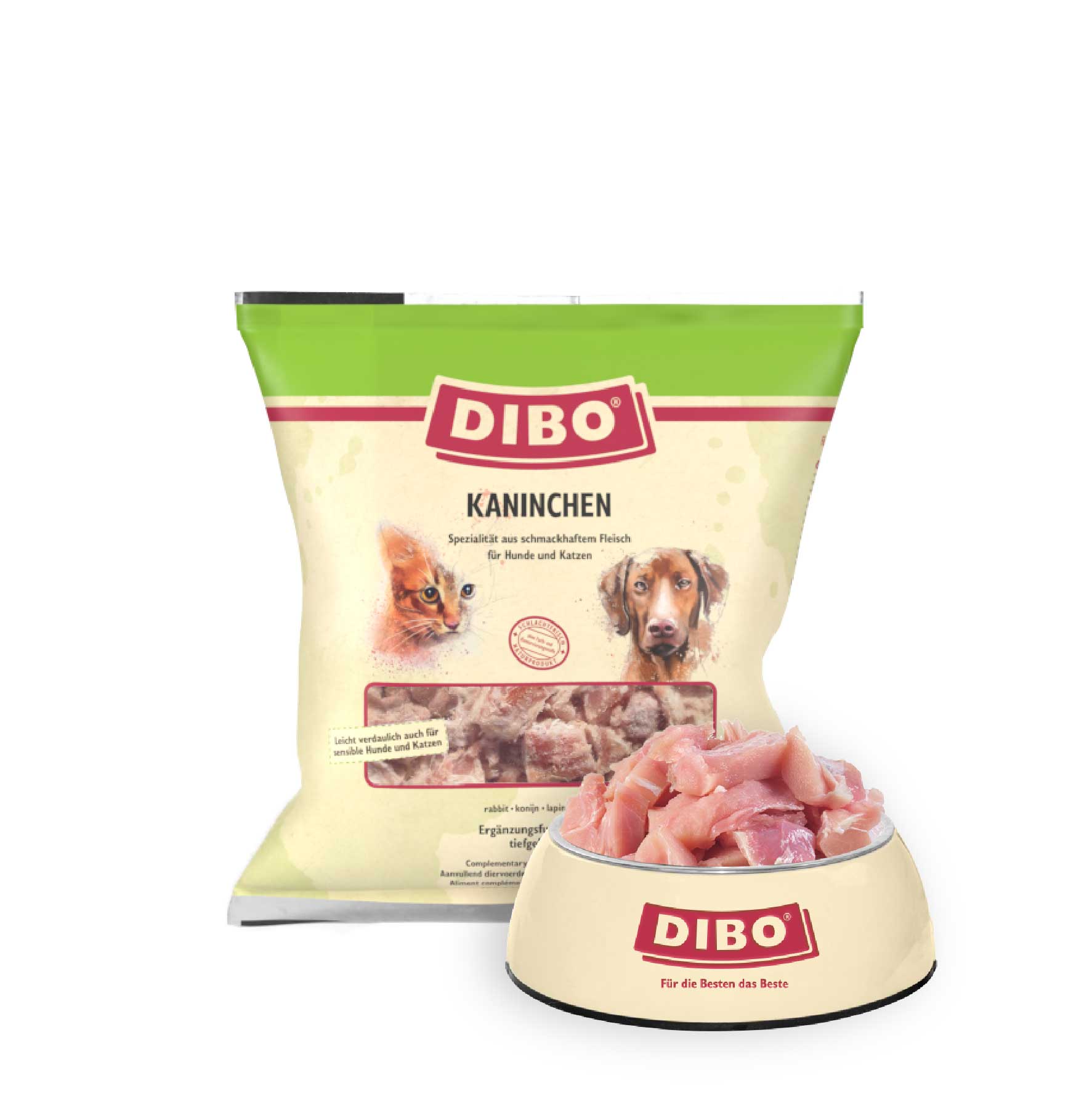 DIBO Kaninchen - B.A.R.F.-Frostfutter für Hunde - 12 x 1000g