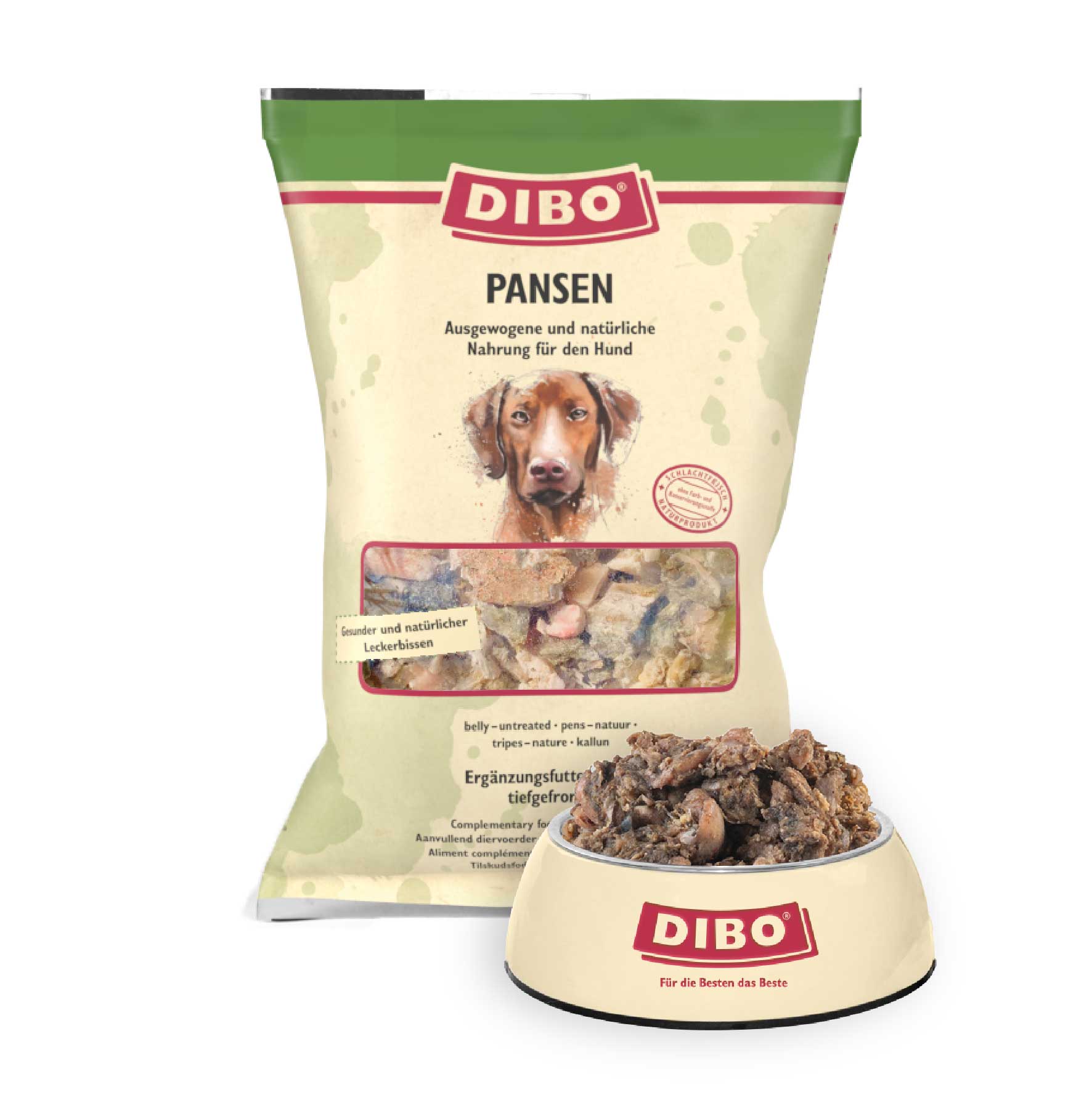 DIBO Pansen - B.A.R.F.-Frostfutter für Hunde - 3 x 2000g