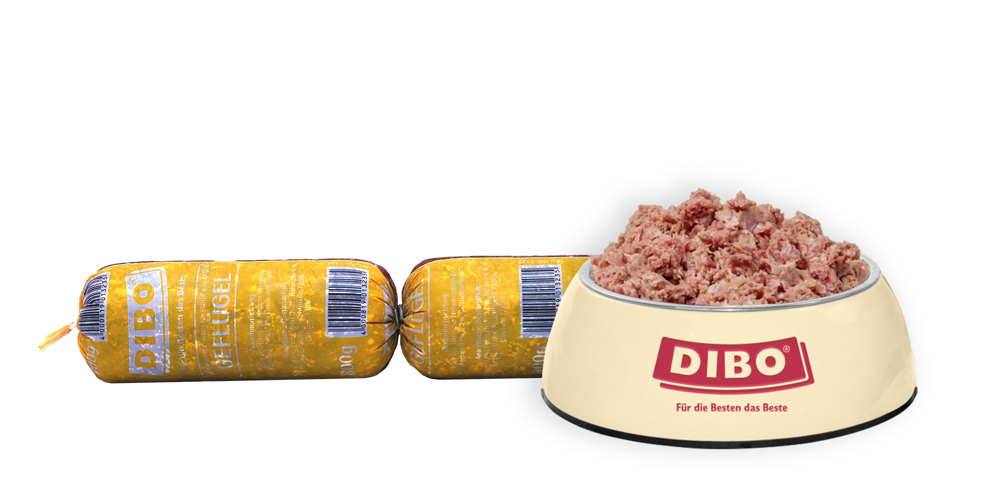 DIBO Tiefkühlwurst Geflügel - B.A.R.F.-Frostfutter für Hunde - 14 x 800g